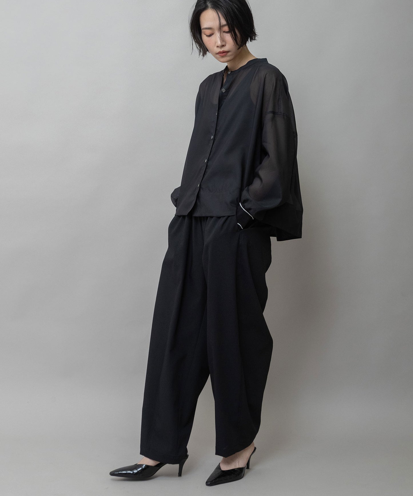 シアーボイル×ニットリブカフスシャツ