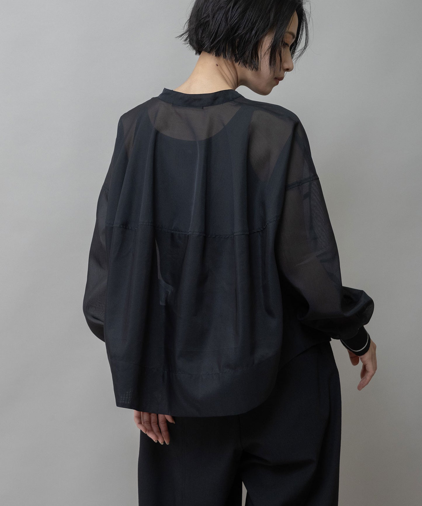 シアーボイル×ニットリブカフスシャツ