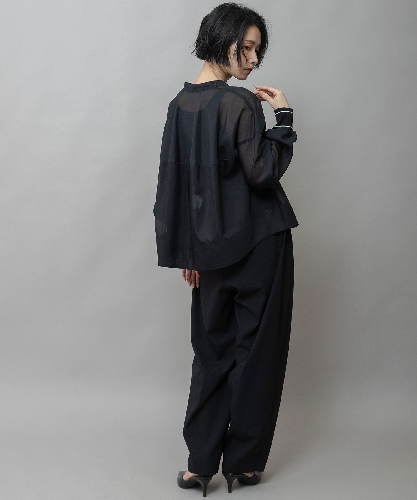 シアーボイル×ニットリブカフスシャツ