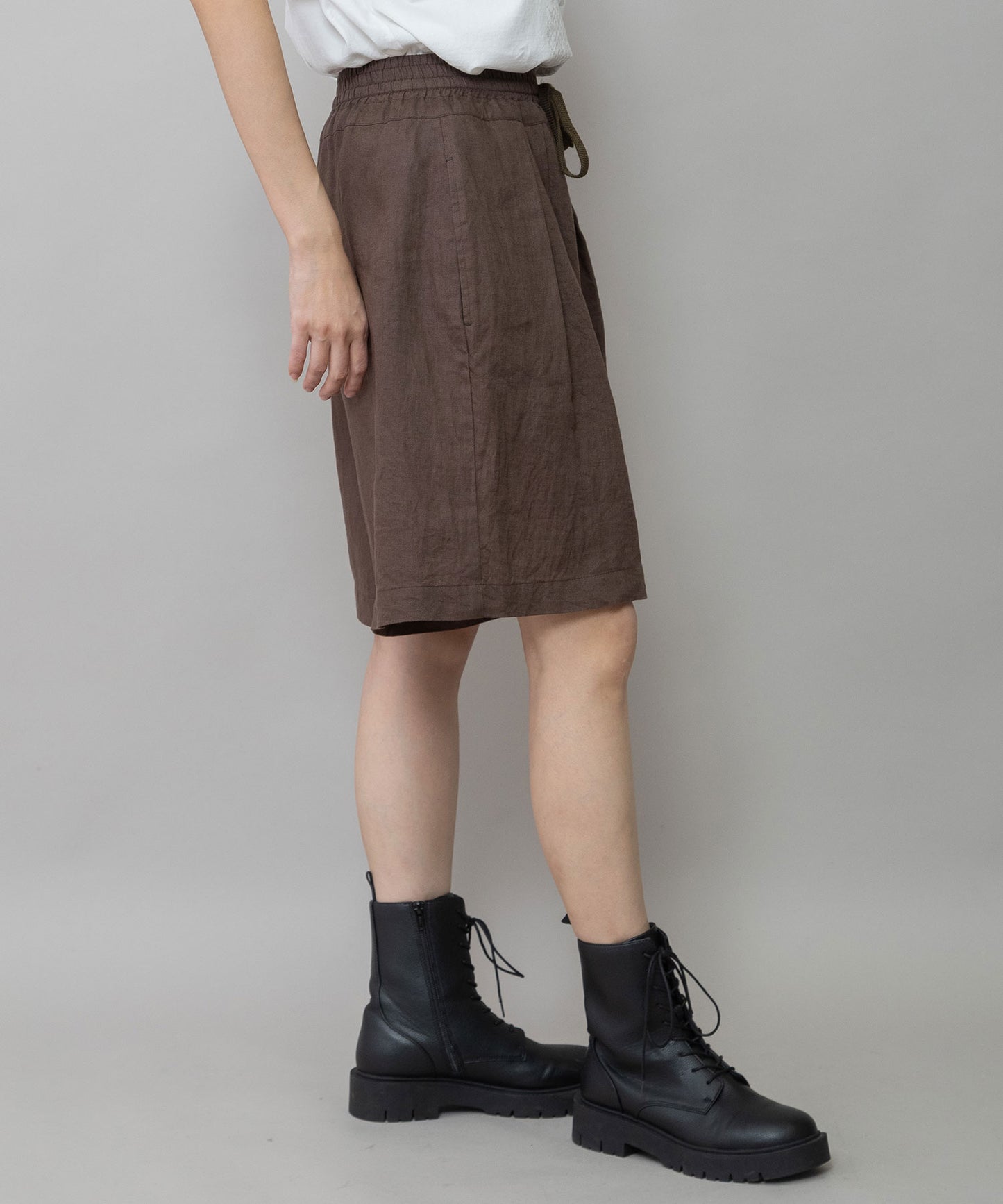 【吸水性】【発散性】40sフレンチリネンワイドハーフパンツ