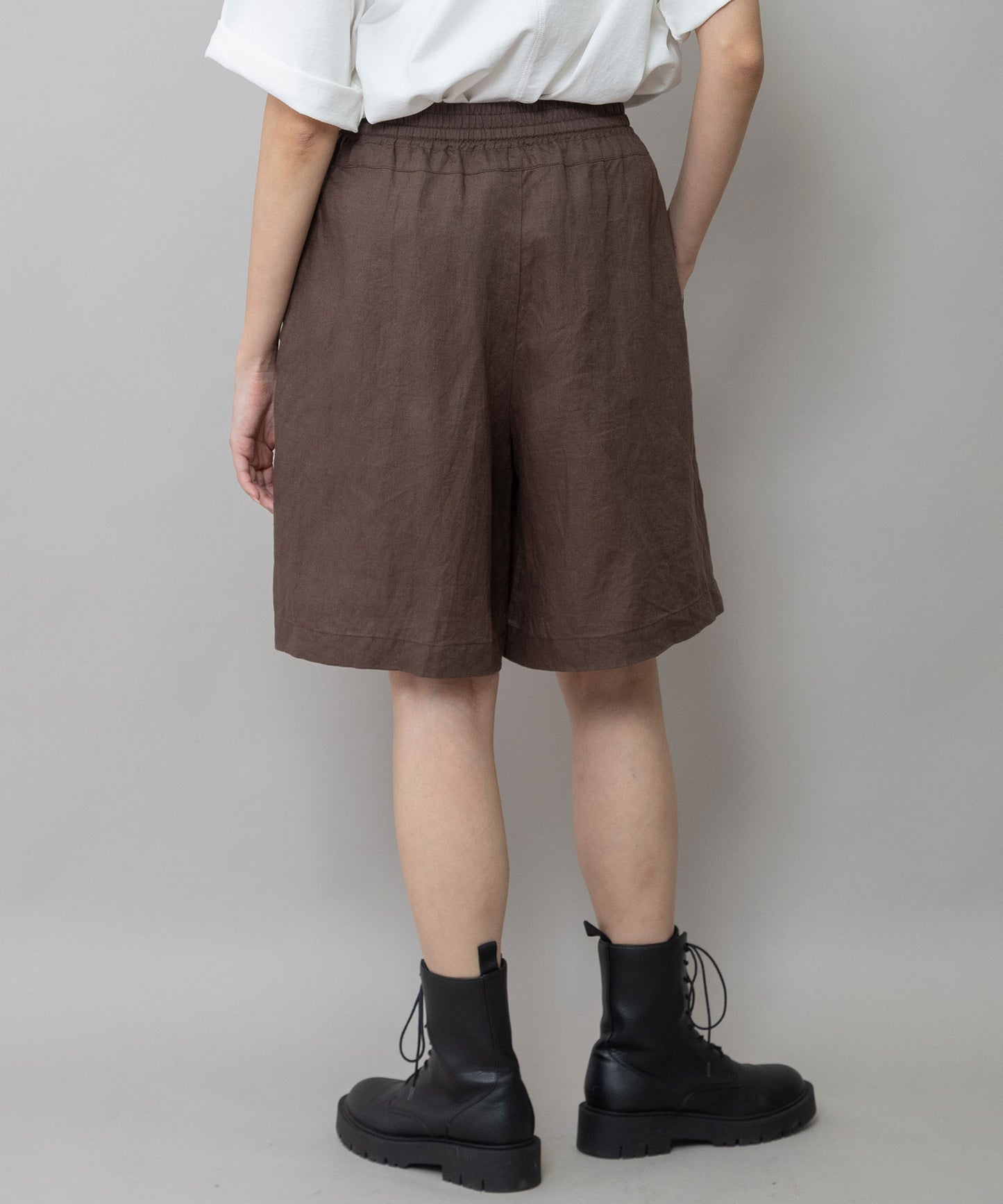 【吸水性】【発散性】40sフレンチリネンワイドハーフパンツ
