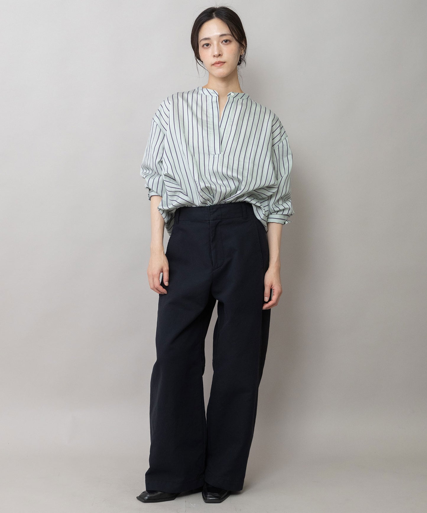 オーガニックコットン バレルチノパンツ