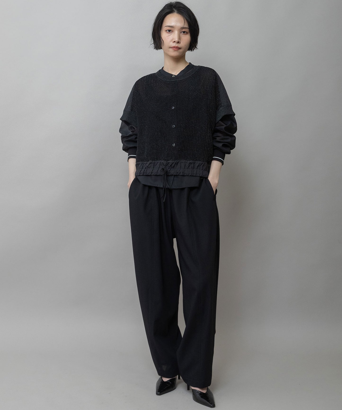 【UVカット】【防シワ】【ウォッシャブル】ストレッチサップバレルパンツ