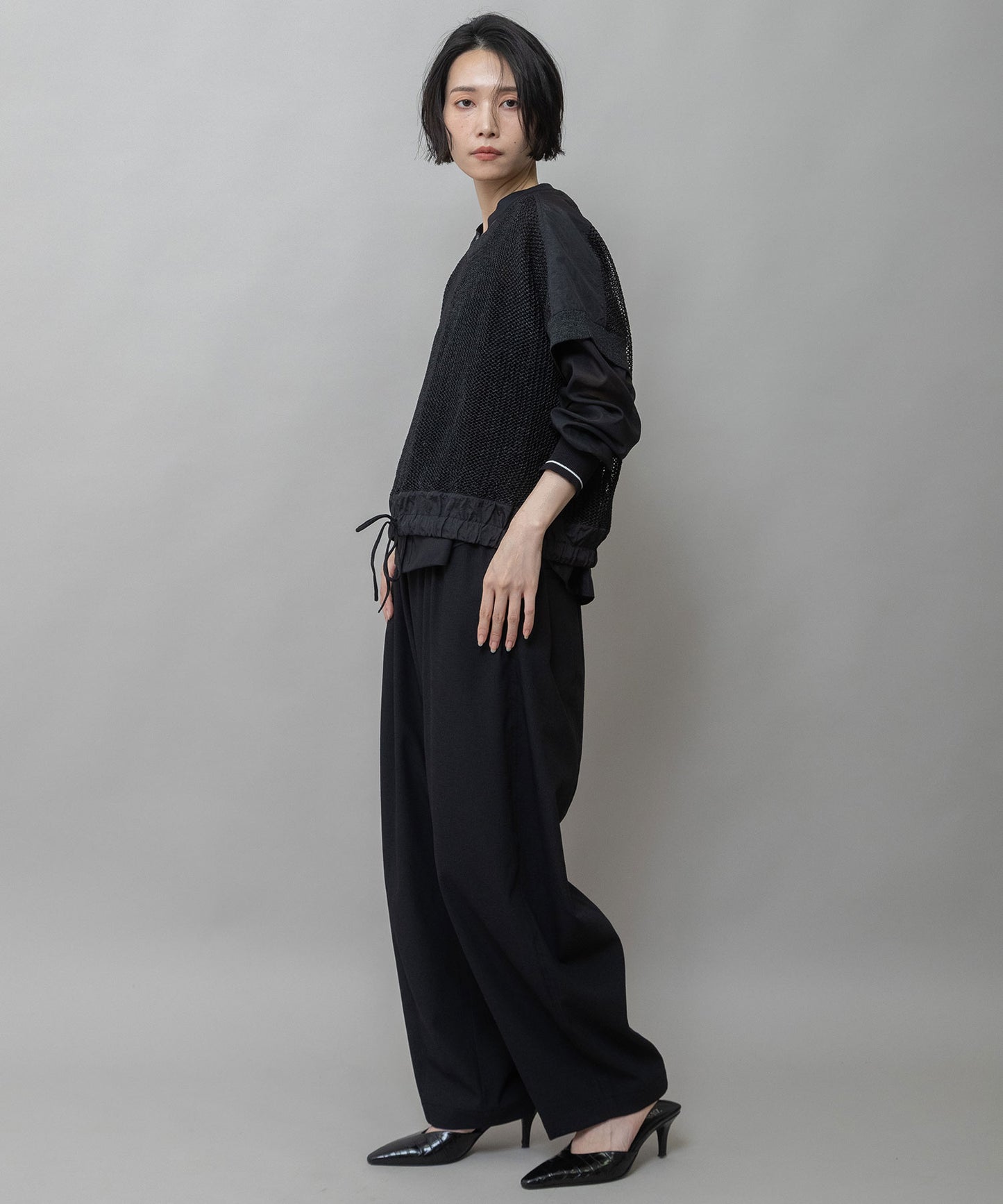 【UVカット】【防シワ】【ウォッシャブル】ストレッチサップバレルパンツ