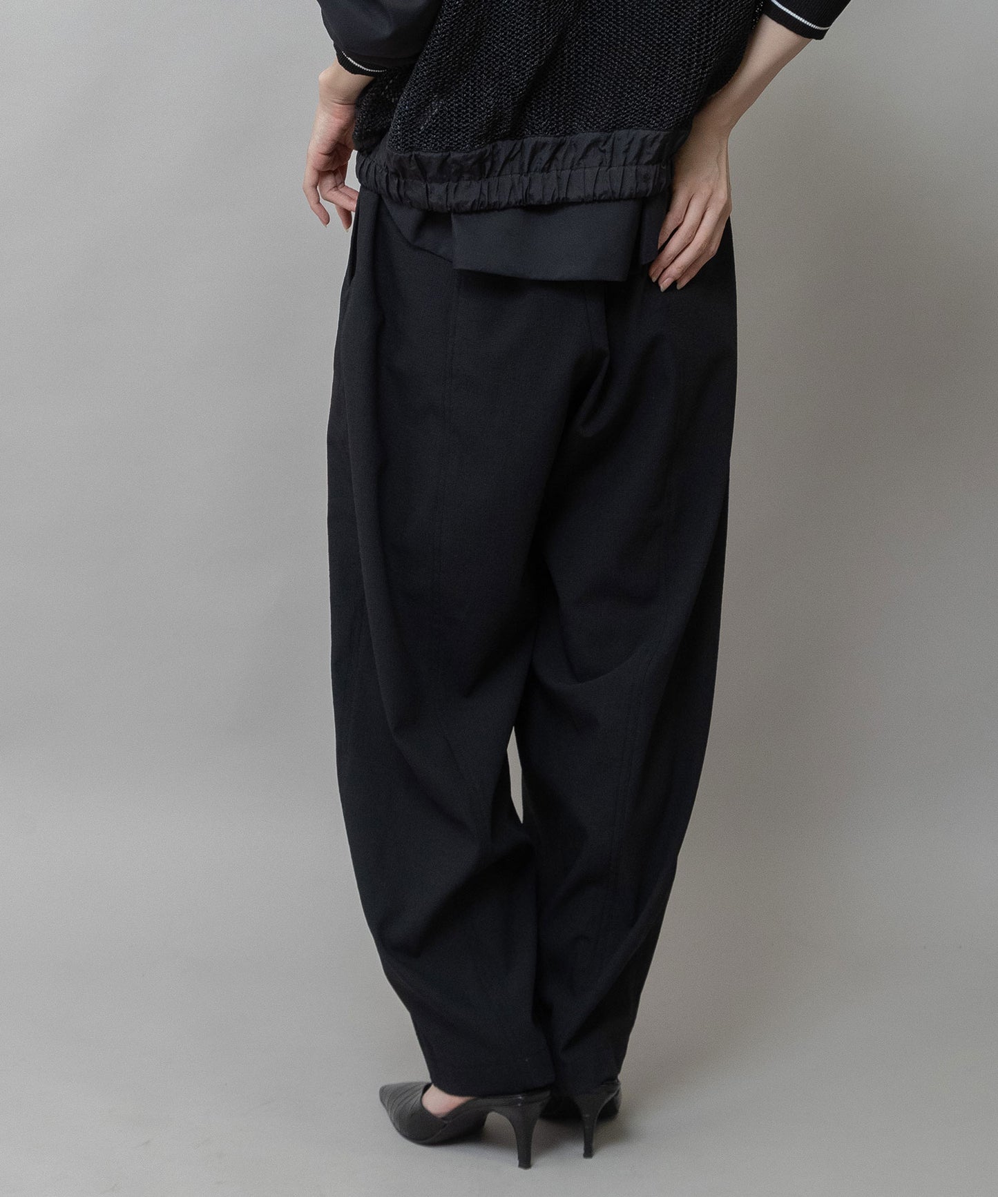 【UVカット】【防シワ】【ウォッシャブル】ストレッチサップバレルパンツ