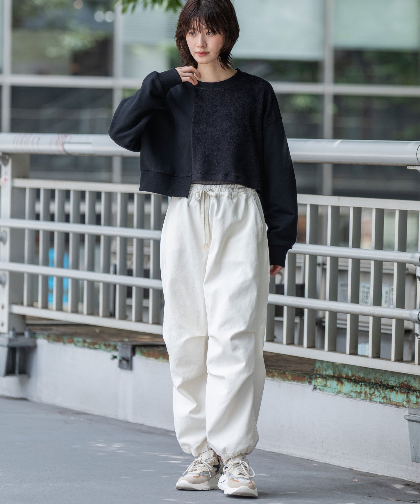裏毛×チンチラアシンメトリースウェット