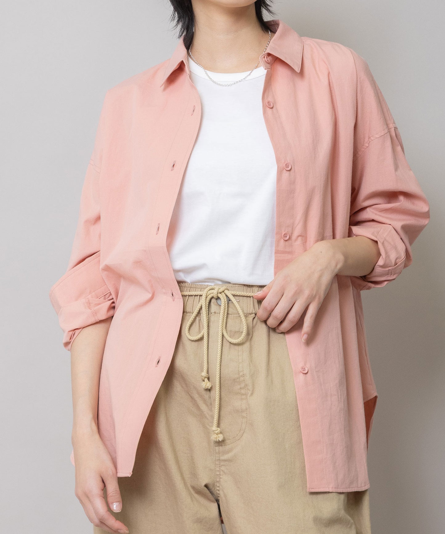 【定番】コットンブロードバックコクーンシャツ