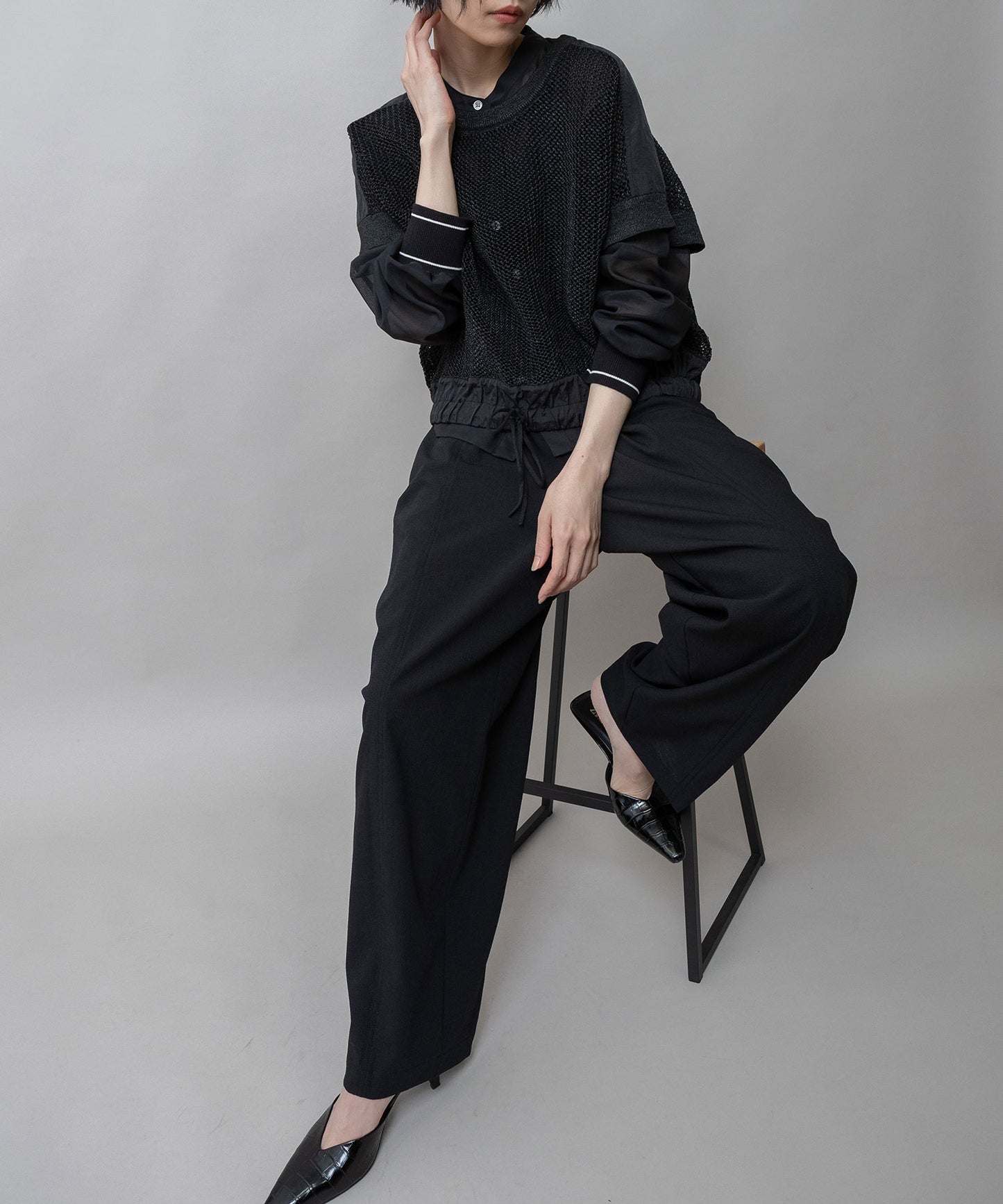 【UVカット】【防シワ】【ウォッシャブル】ストレッチサップバレルパンツ