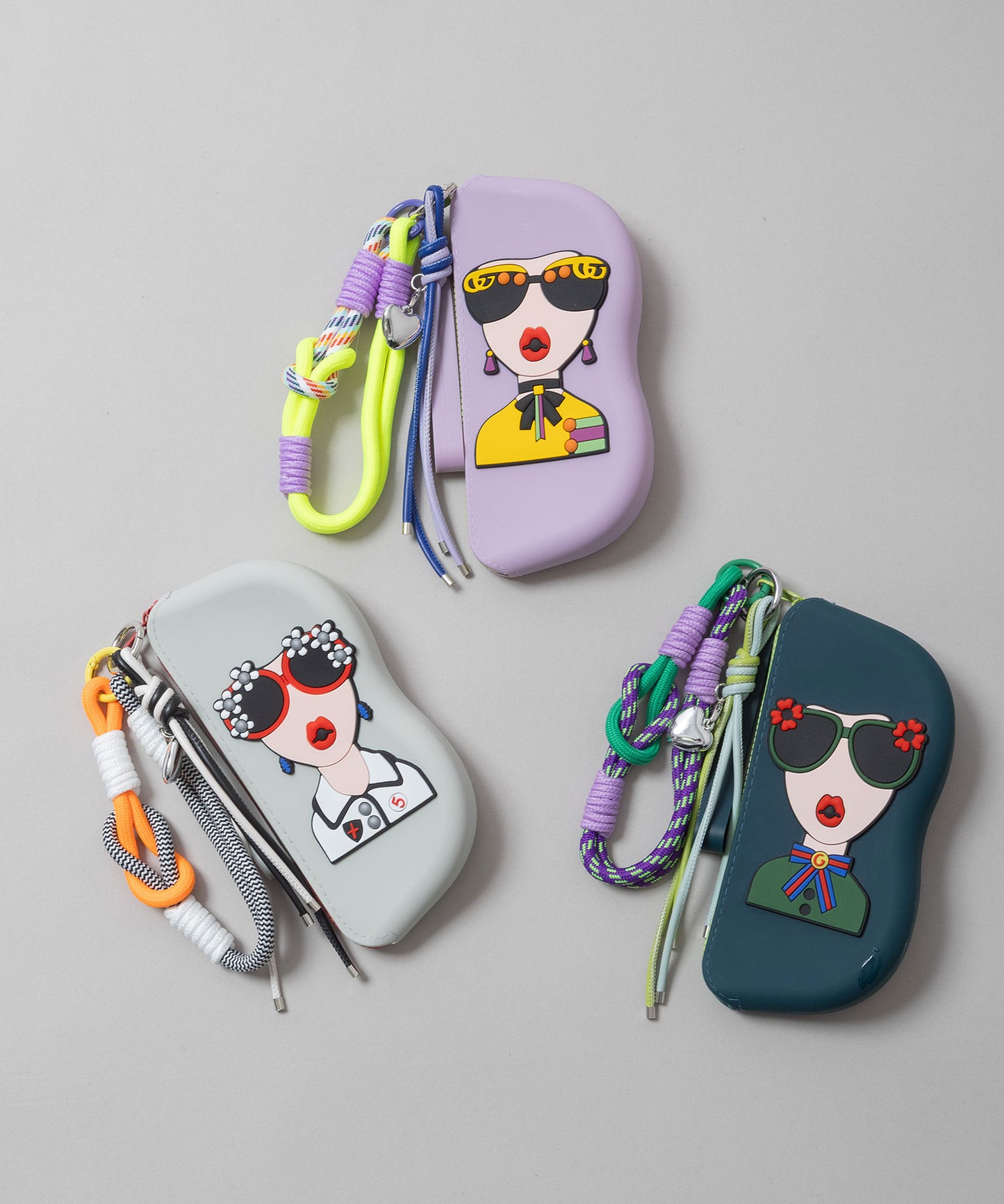 チャーム付きシリコンメガネケース