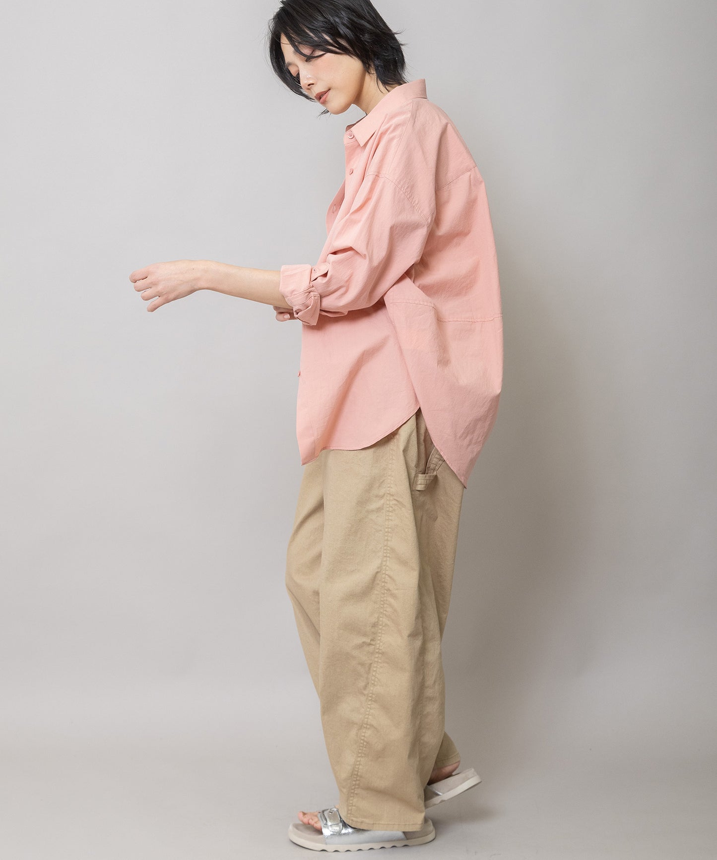 【定番】コットンブロードバックコクーンシャツ