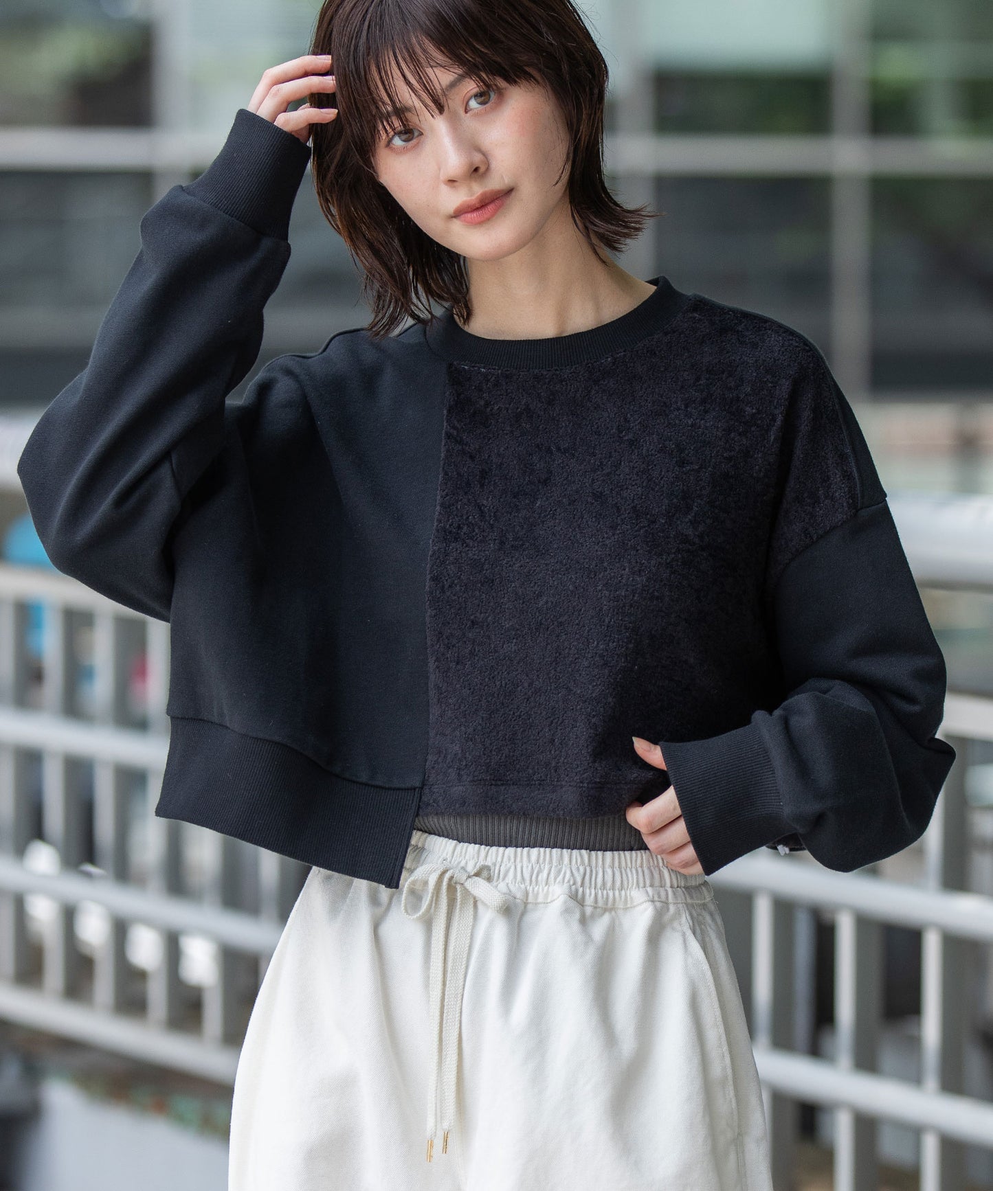 裏毛×チンチラアシンメトリースウェット