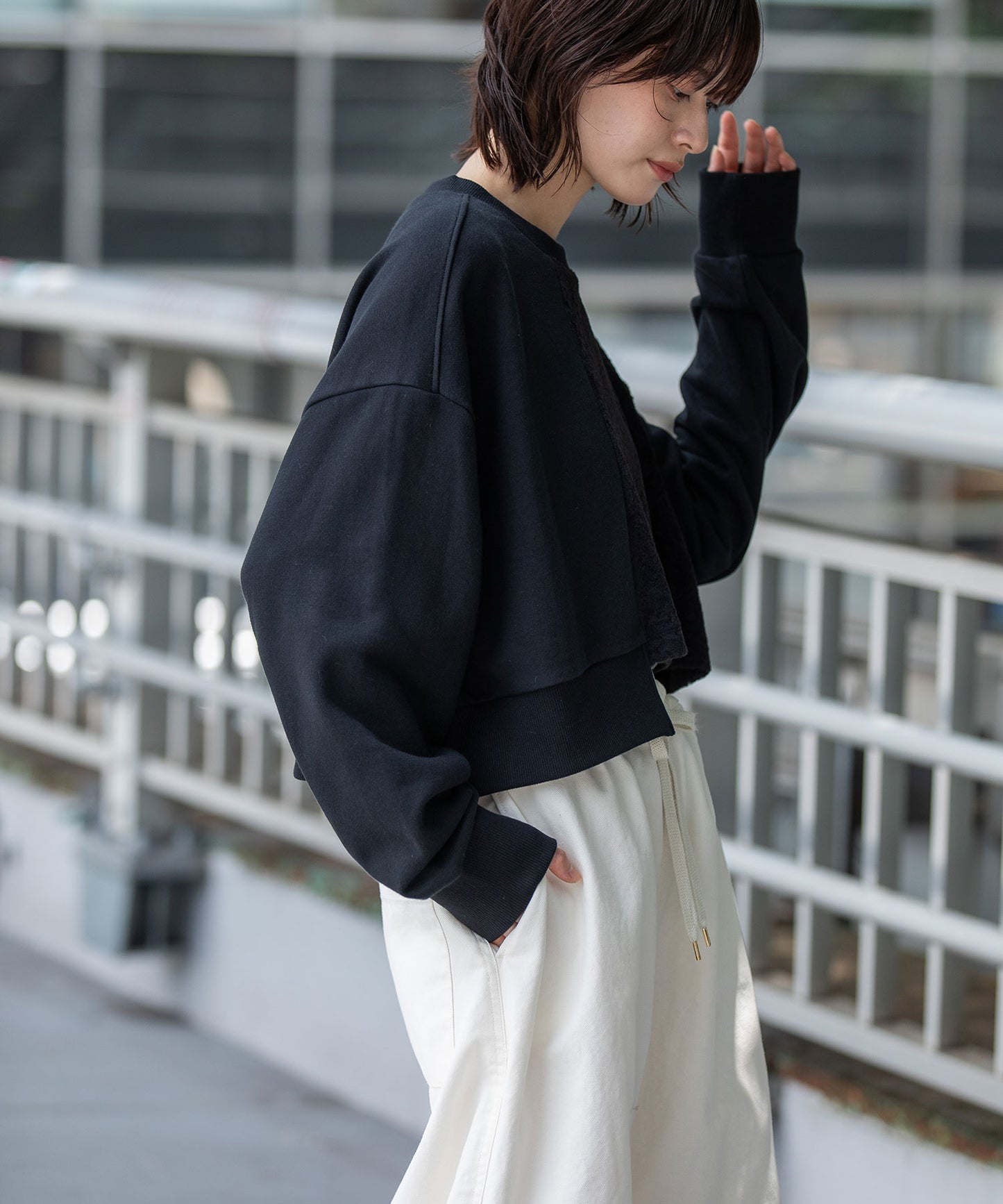 裏毛×チンチラアシンメトリースウェット