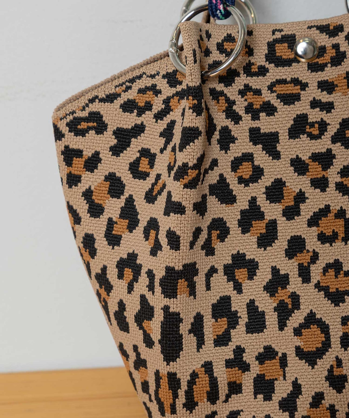 レオパードジャガードハンドバッグ