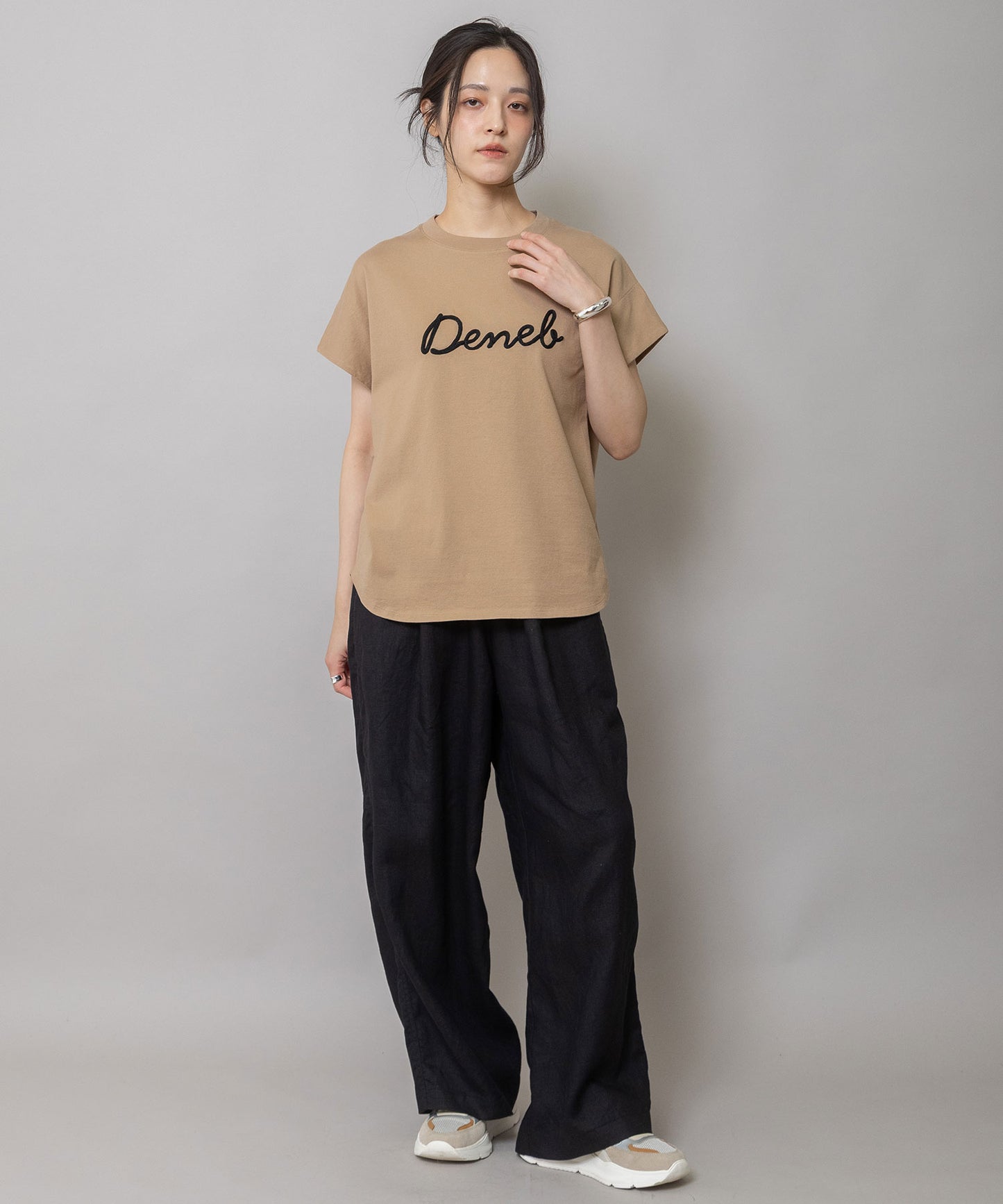 40sフレンチリネンキャンバスルーズワイドパンツ