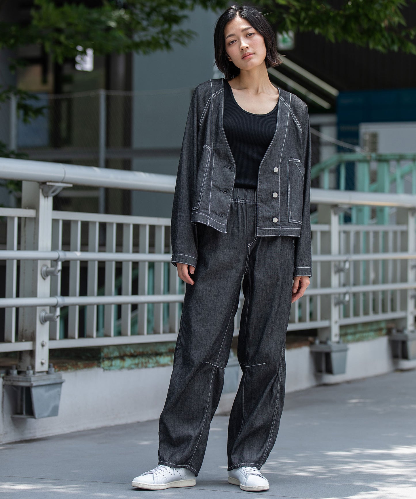 コットンリヨセルデニムコンパクトジャケット