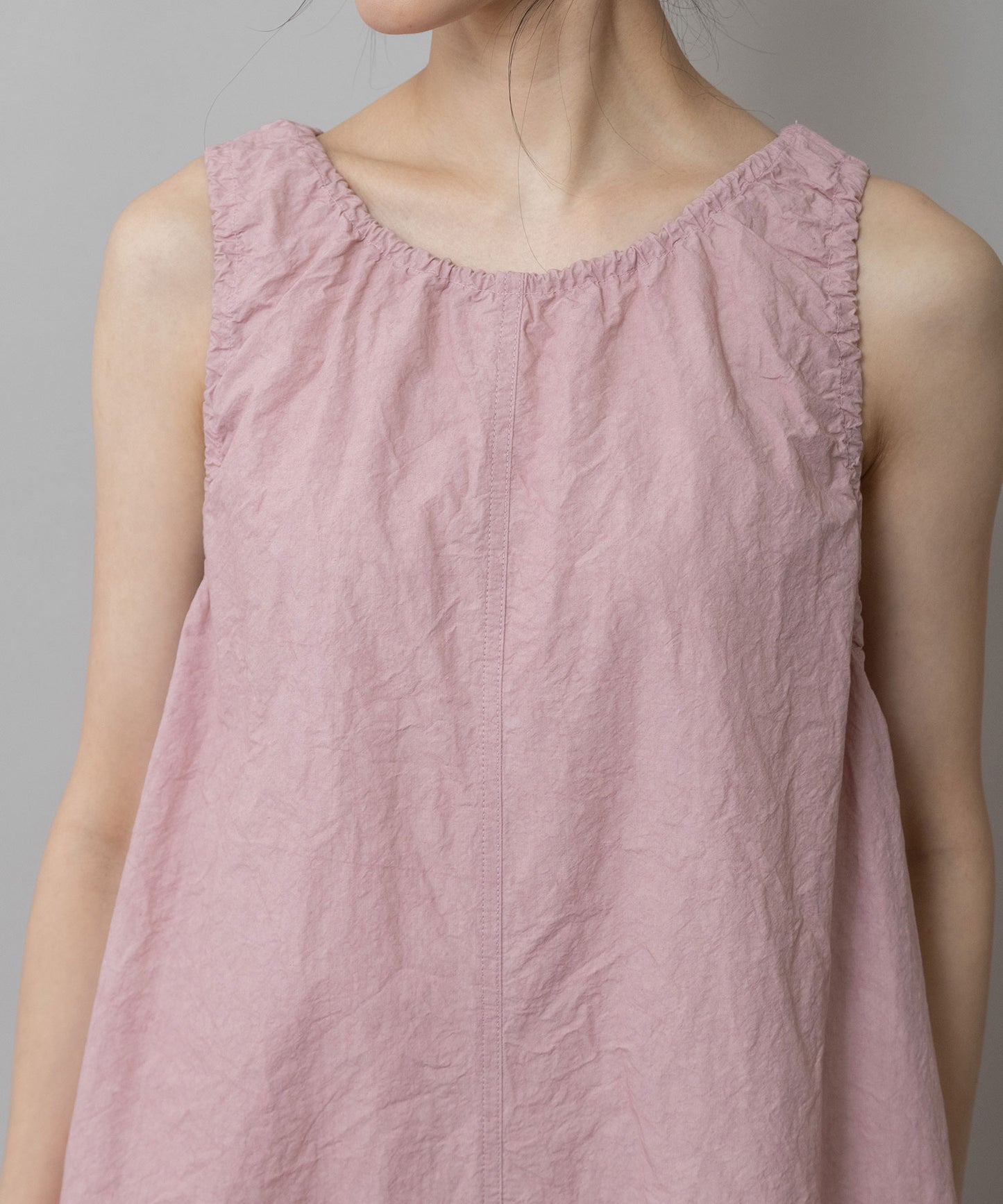 コットンリネンドローストリングワンピース