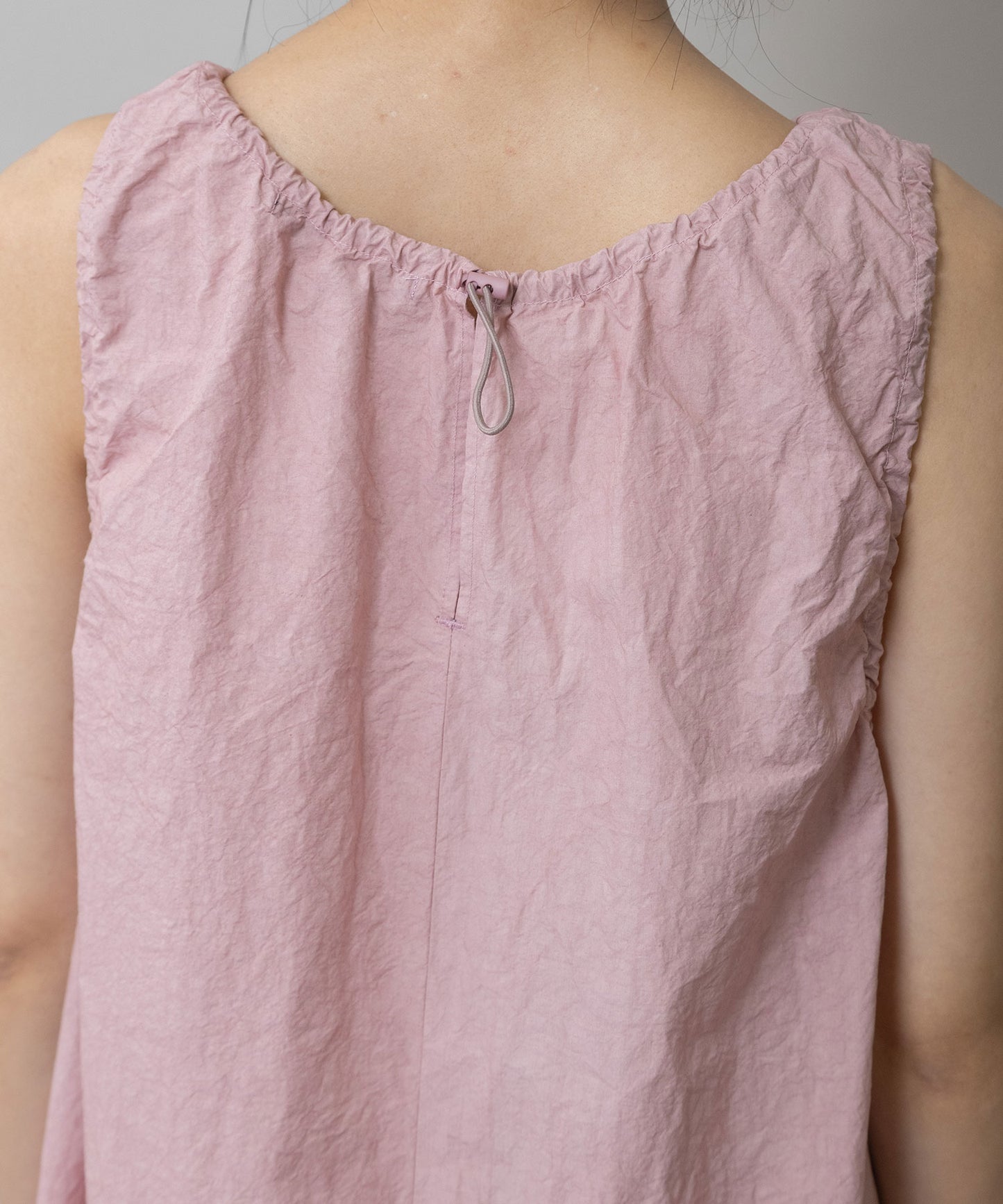 コットンリネンドローストリングワンピース