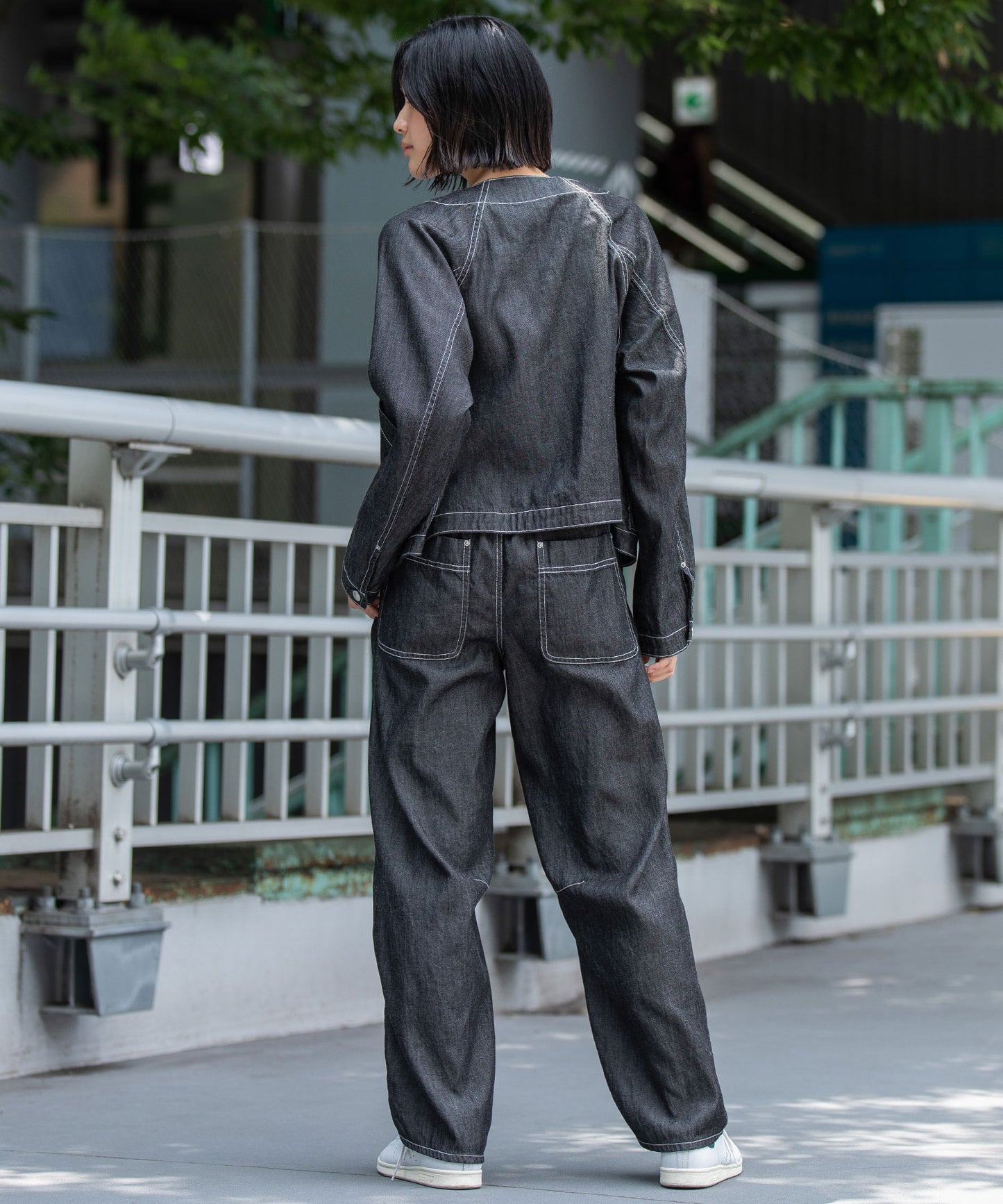 コットンリヨセルデニムコンパクトジャケット