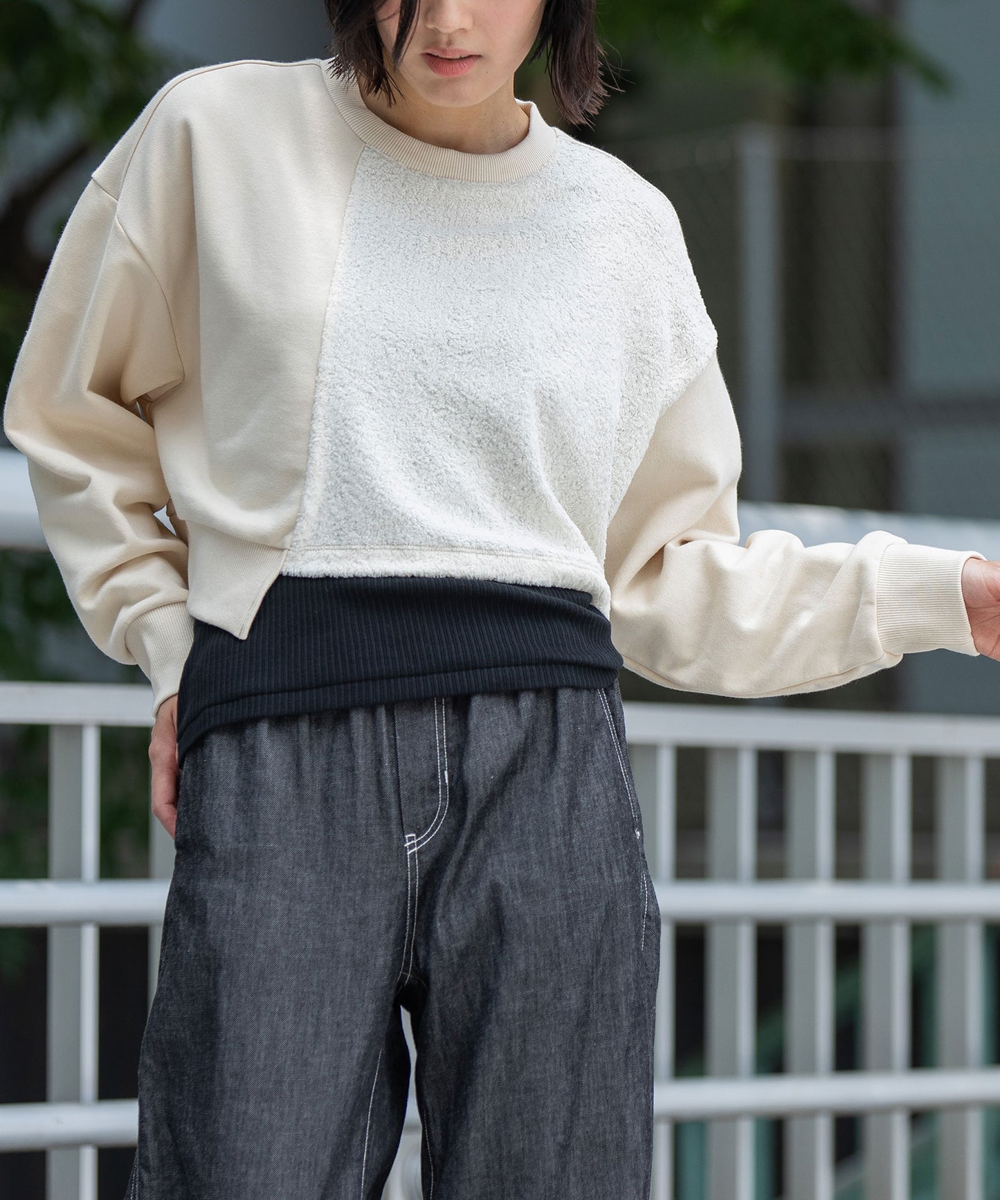 裏毛×チンチラアシンメトリースウェット