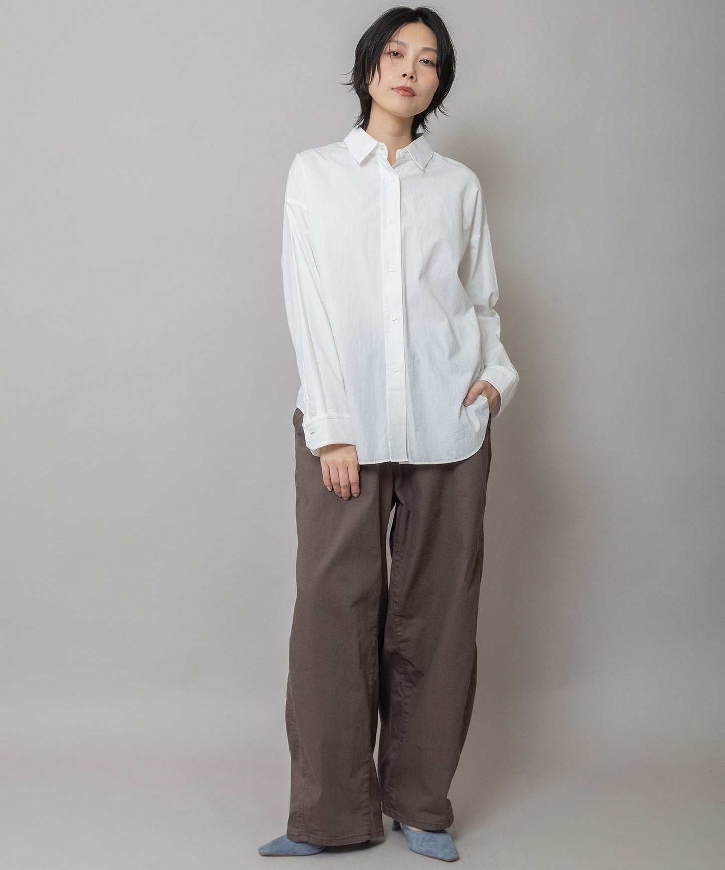 【定番】コットンブロードバックコクーンシャツ