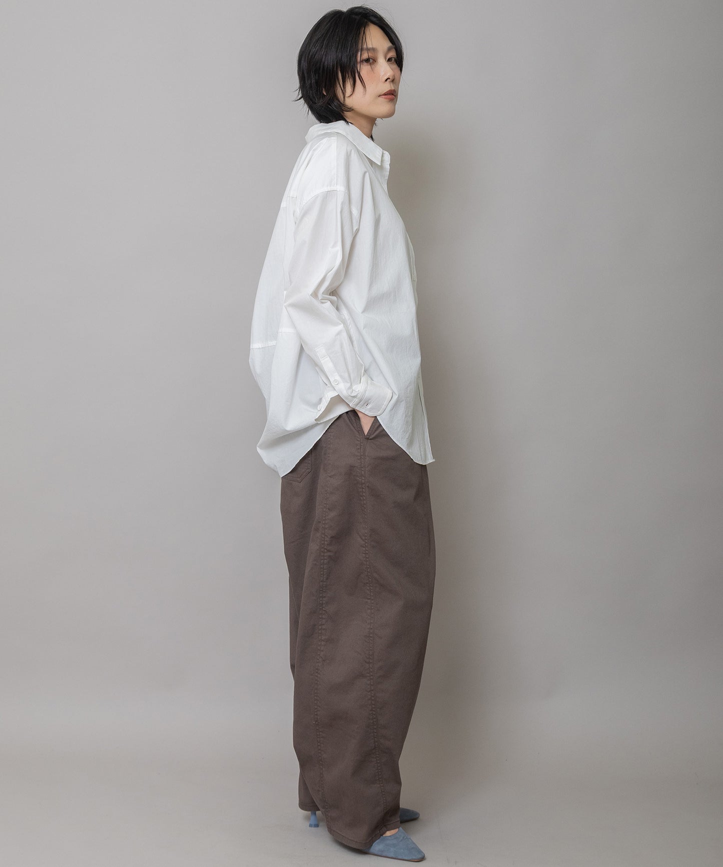 【定番】コットンブロードバックコクーンシャツ