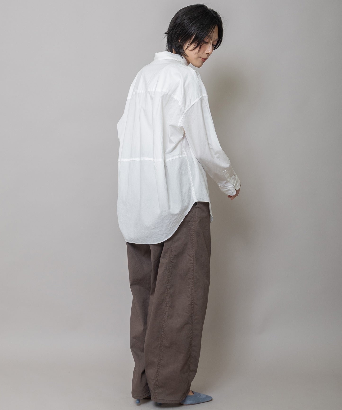 【定番】コットンブロードバックコクーンシャツ