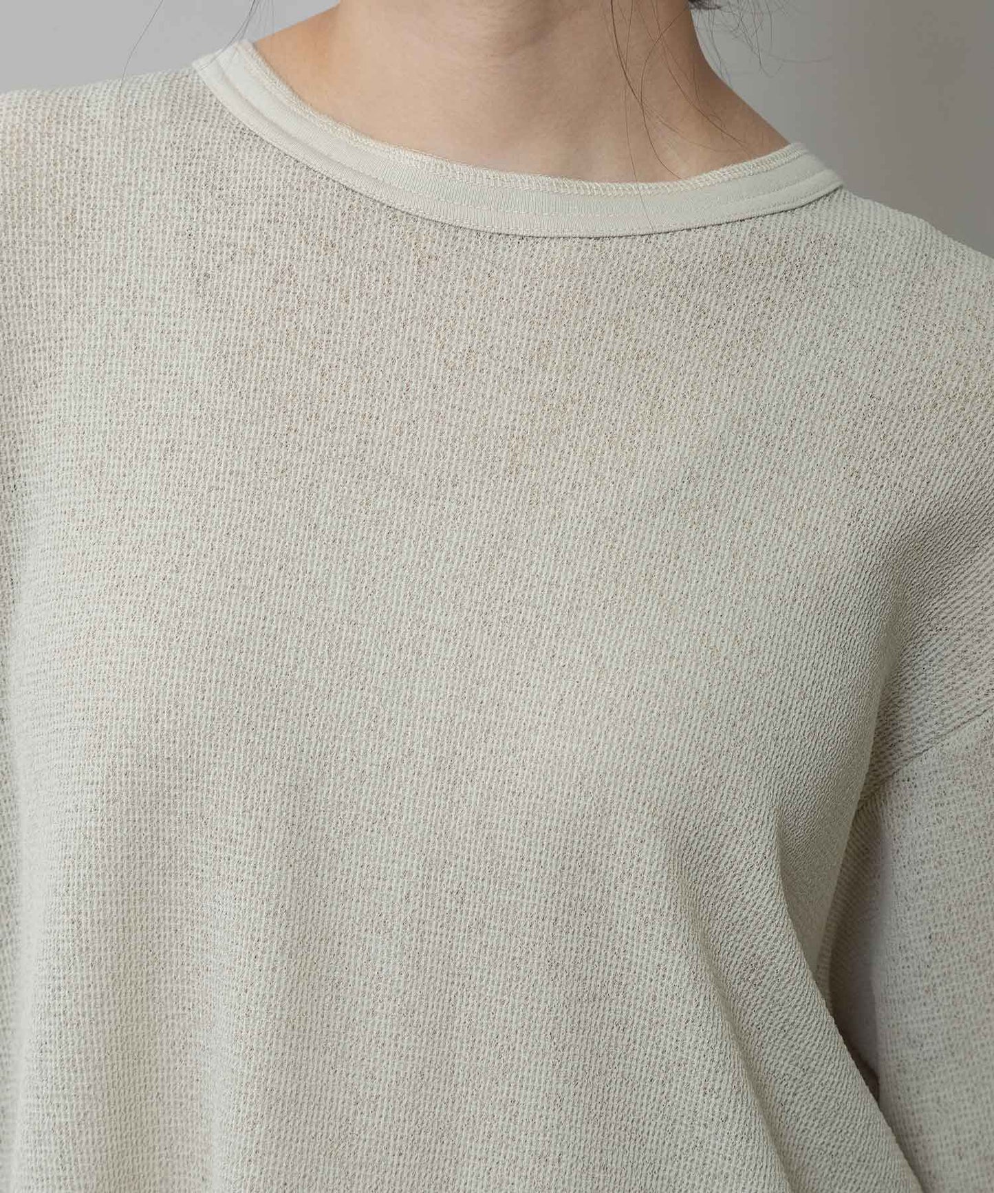 【速乾性】シアーワッフルバックヘンリーネックプルオーバー