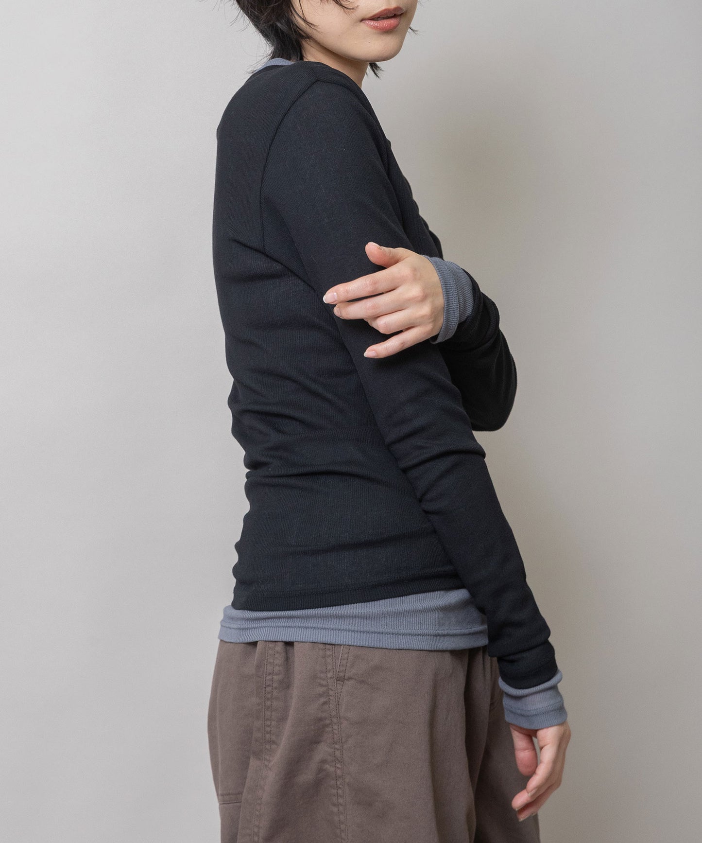 【定番】シアーリブクルーネックプルオーバー