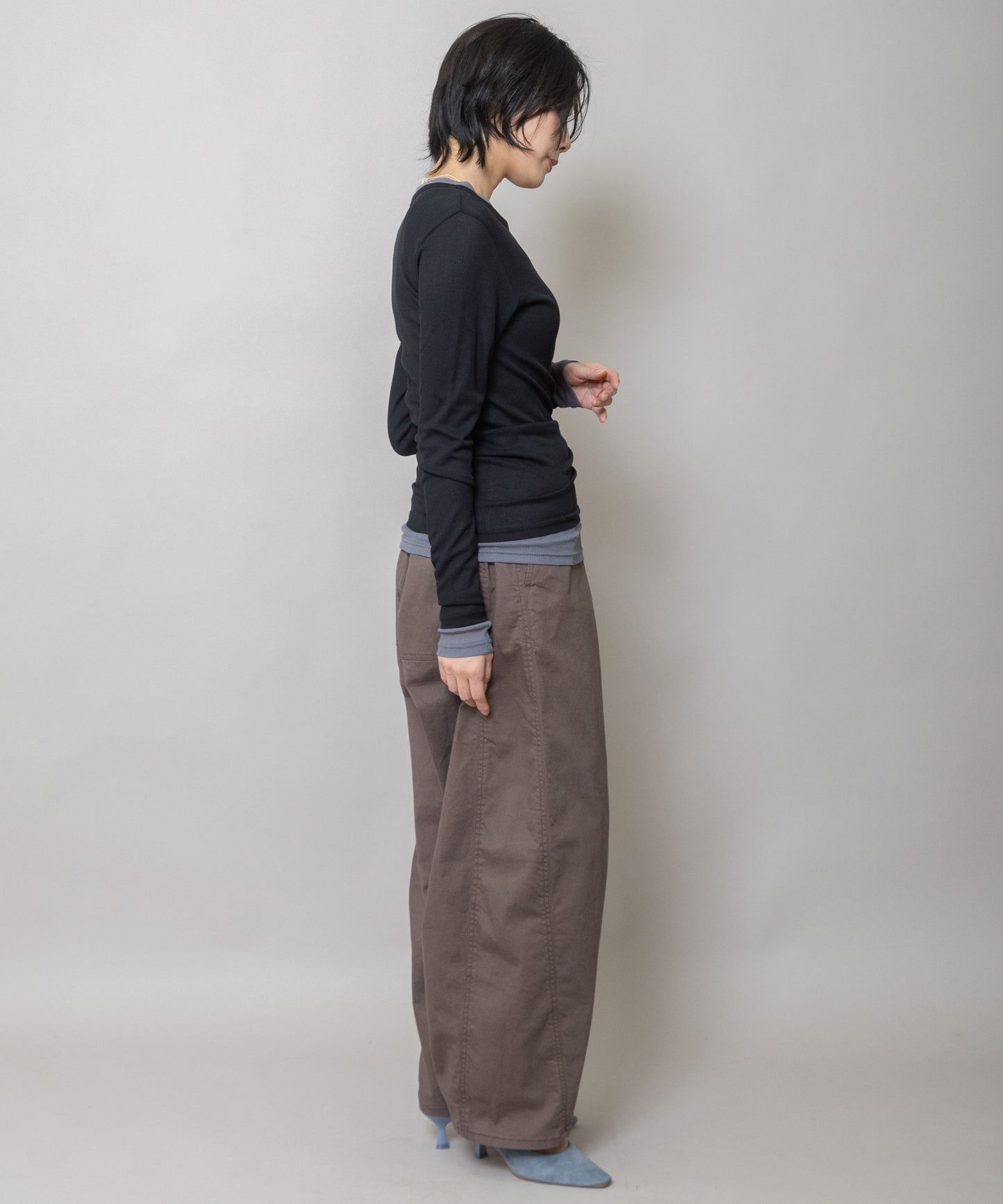 【定番】シアーリブクルーネックプルオーバー