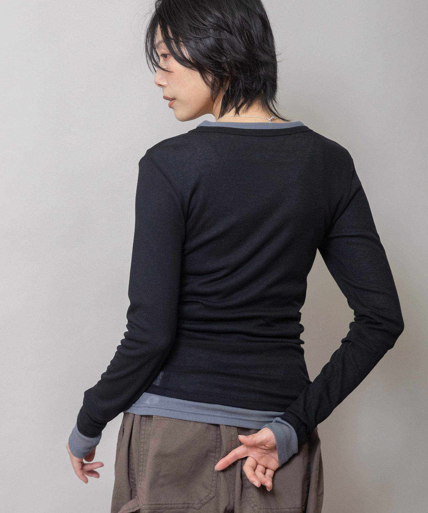 【定番】シアーリブクルーネックプルオーバー