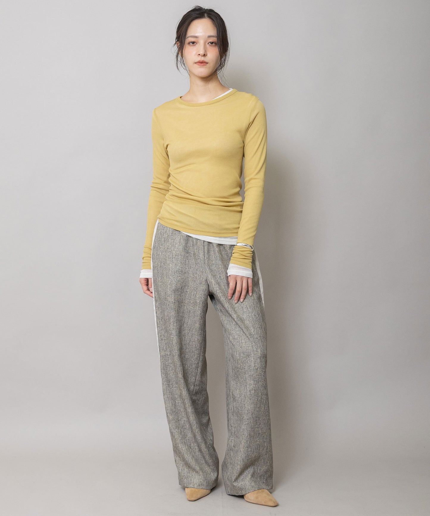 【定番】シアーリブクルーネックプルオーバー