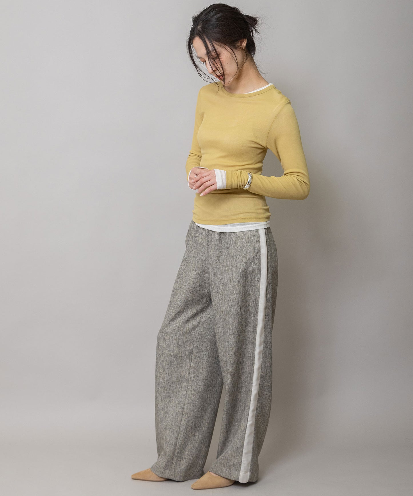 【定番】シアーリブクルーネックプルオーバー