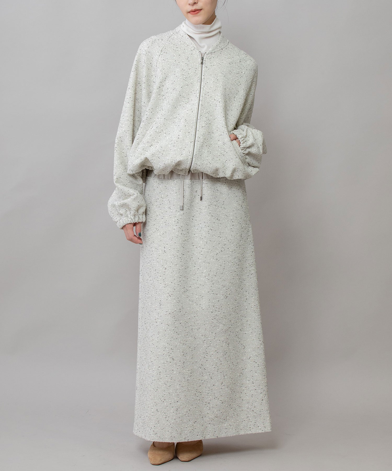 ツイード×ヴィンテージサテンマキシスカート – Munich web shop