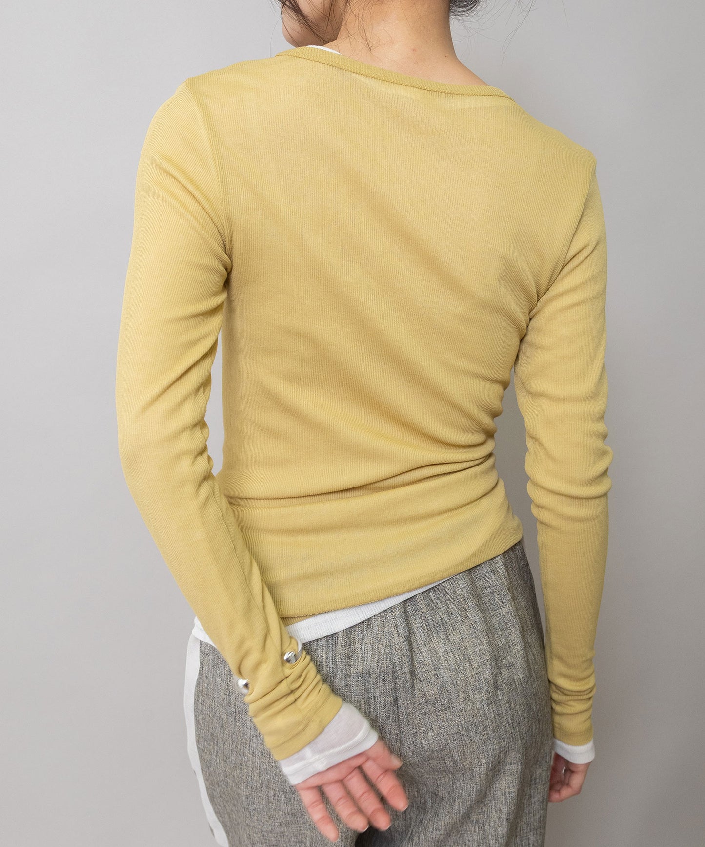 【定番】シアーリブクルーネックプルオーバー