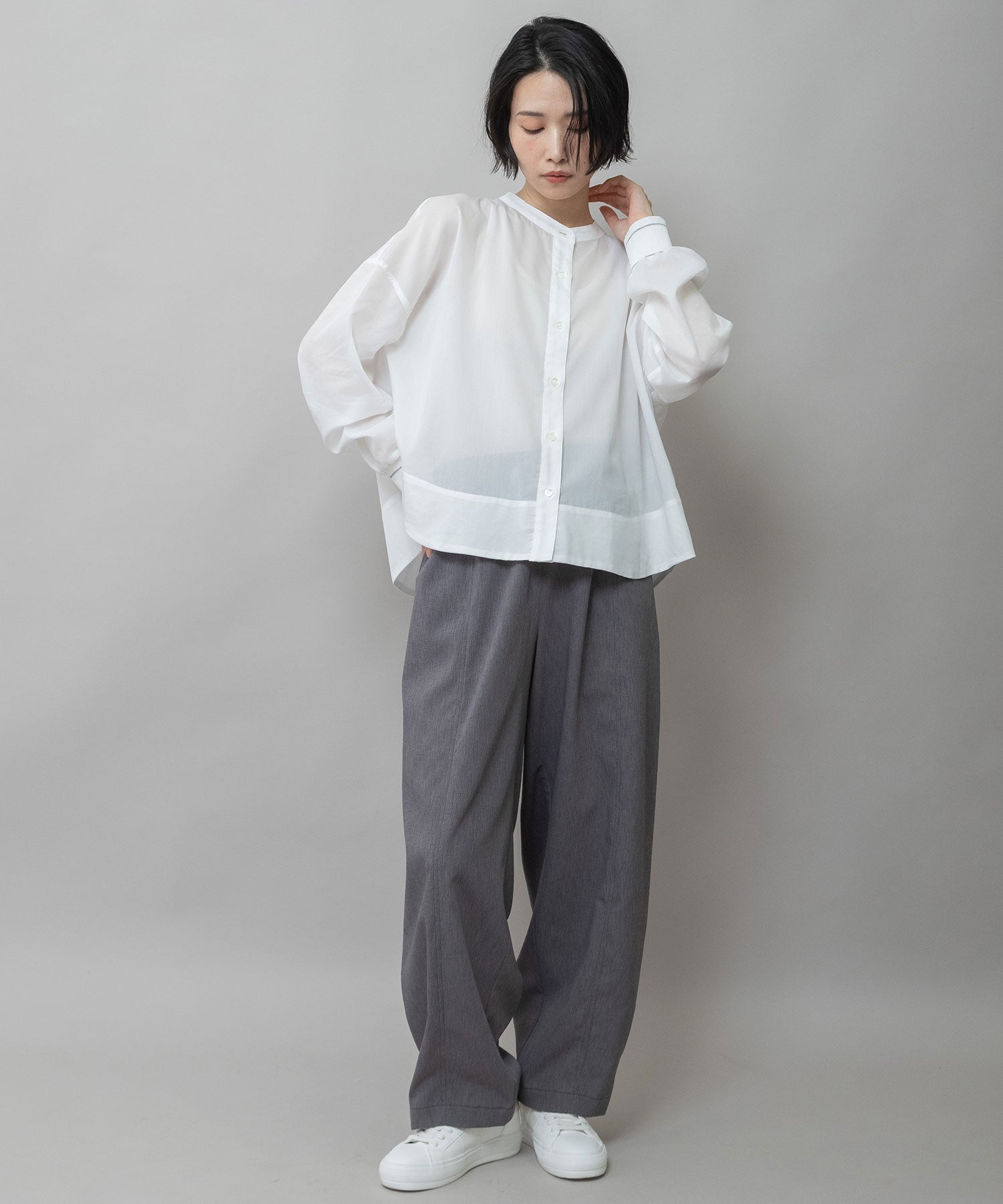 UVカット】【防シワ】【ウォッシャブル】ストレッチサップバレルパンツ