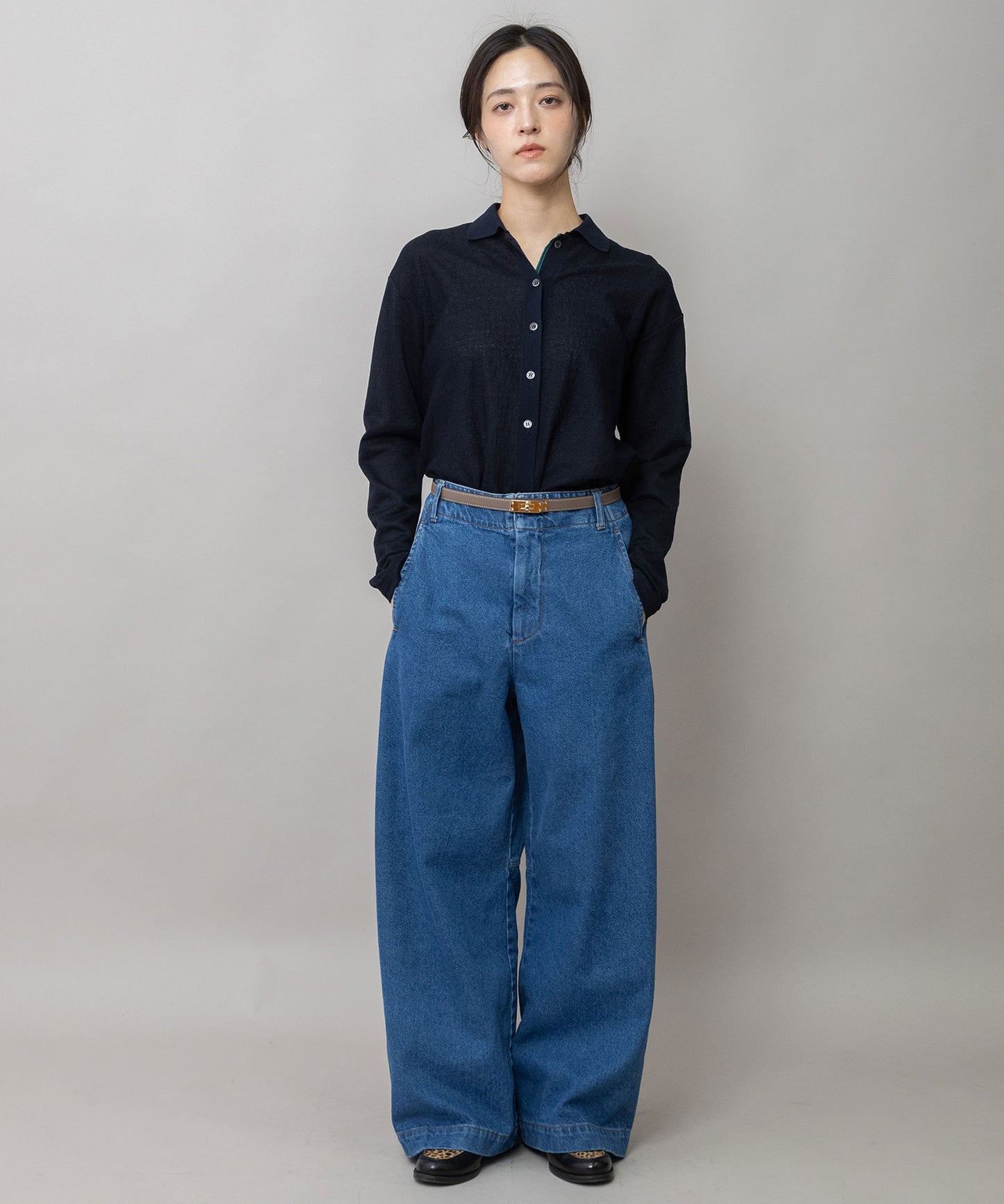 11ozオープンエンドデニム バレルパンツ