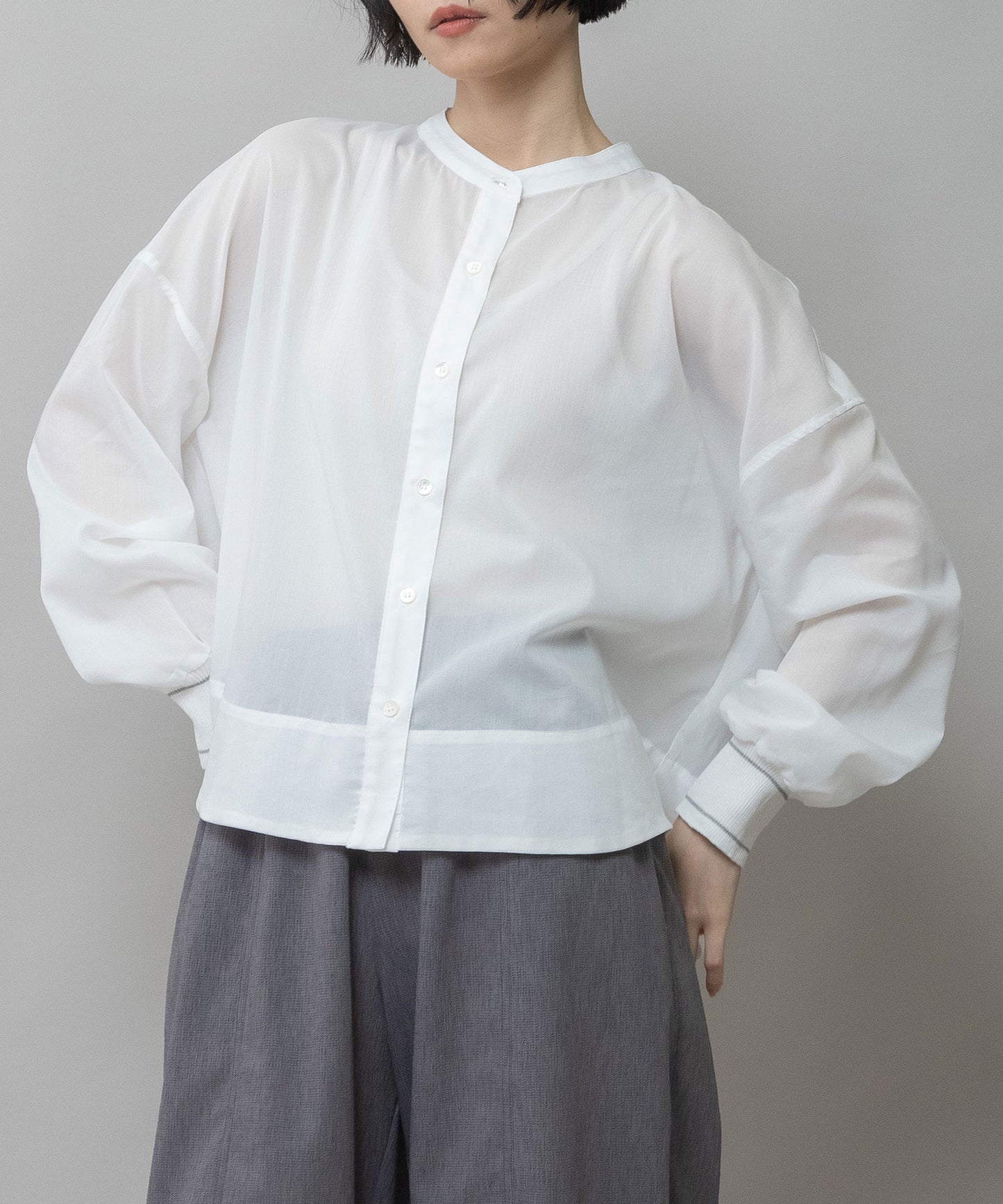 シアーボイル×ニットリブカフスシャツ