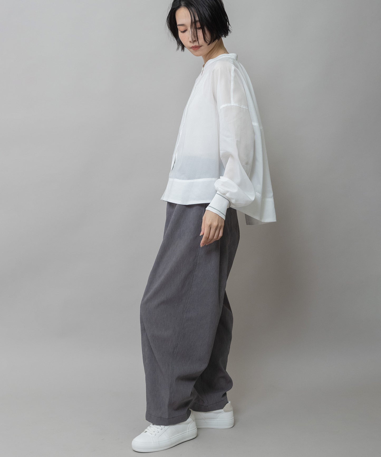 シアーボイル×ニットリブカフスシャツ