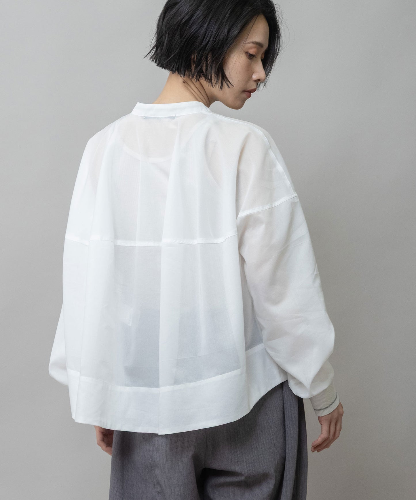 シアーボイル×ニットリブカフスシャツ