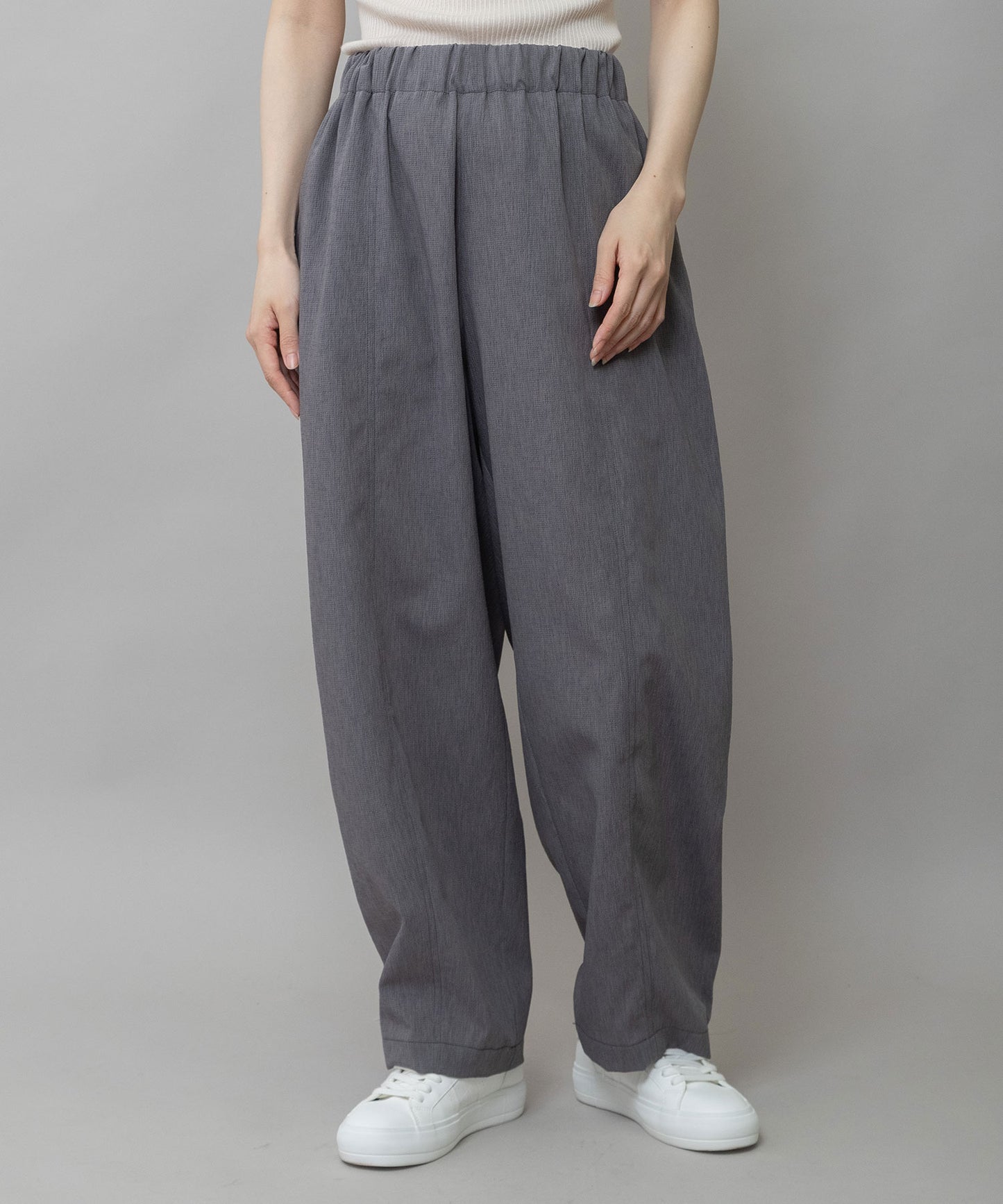 【UVカット】【防シワ】【ウォッシャブル】ストレッチサップバレルパンツ