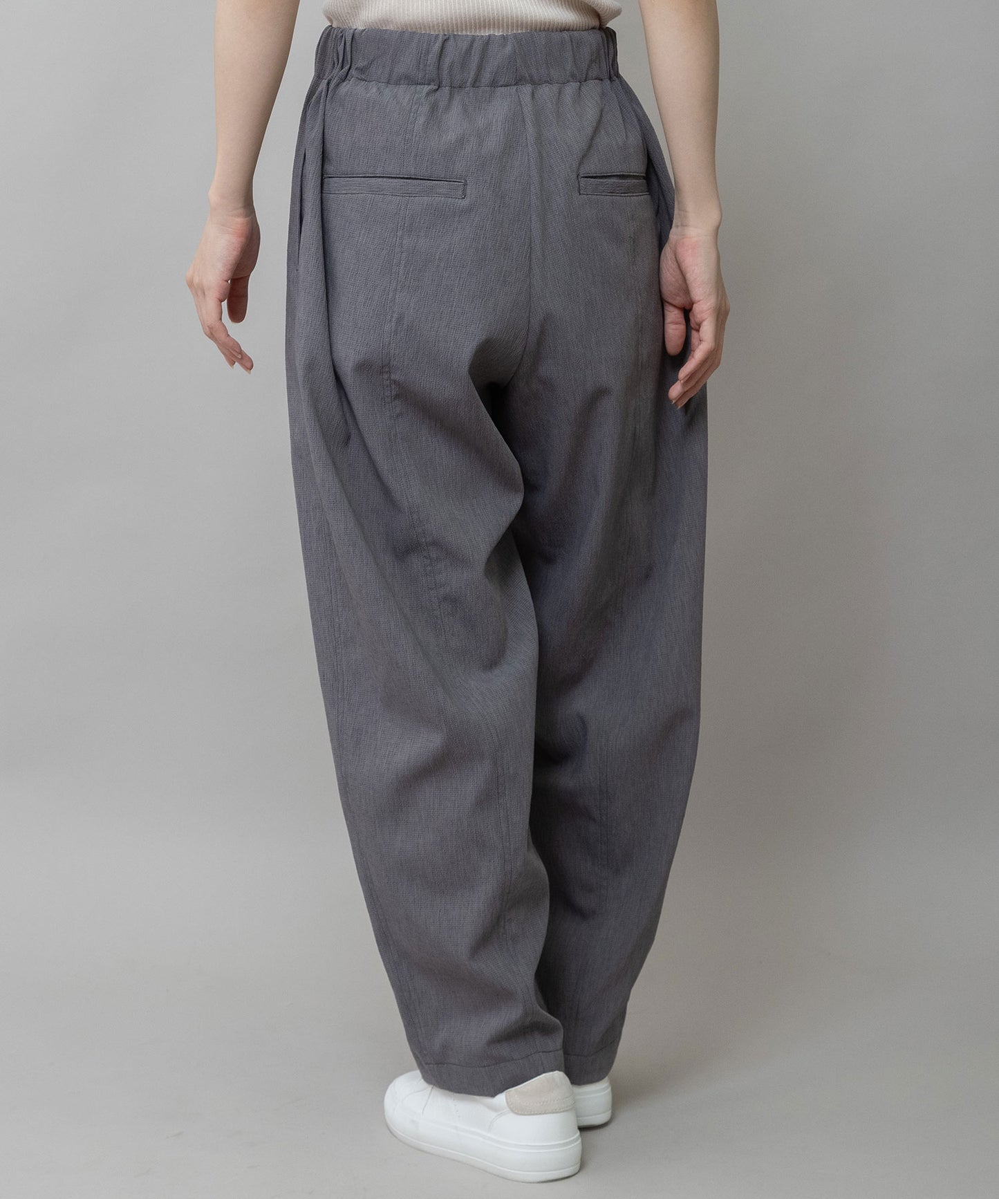 【UVカット】【防シワ】【ウォッシャブル】ストレッチサップバレルパンツ