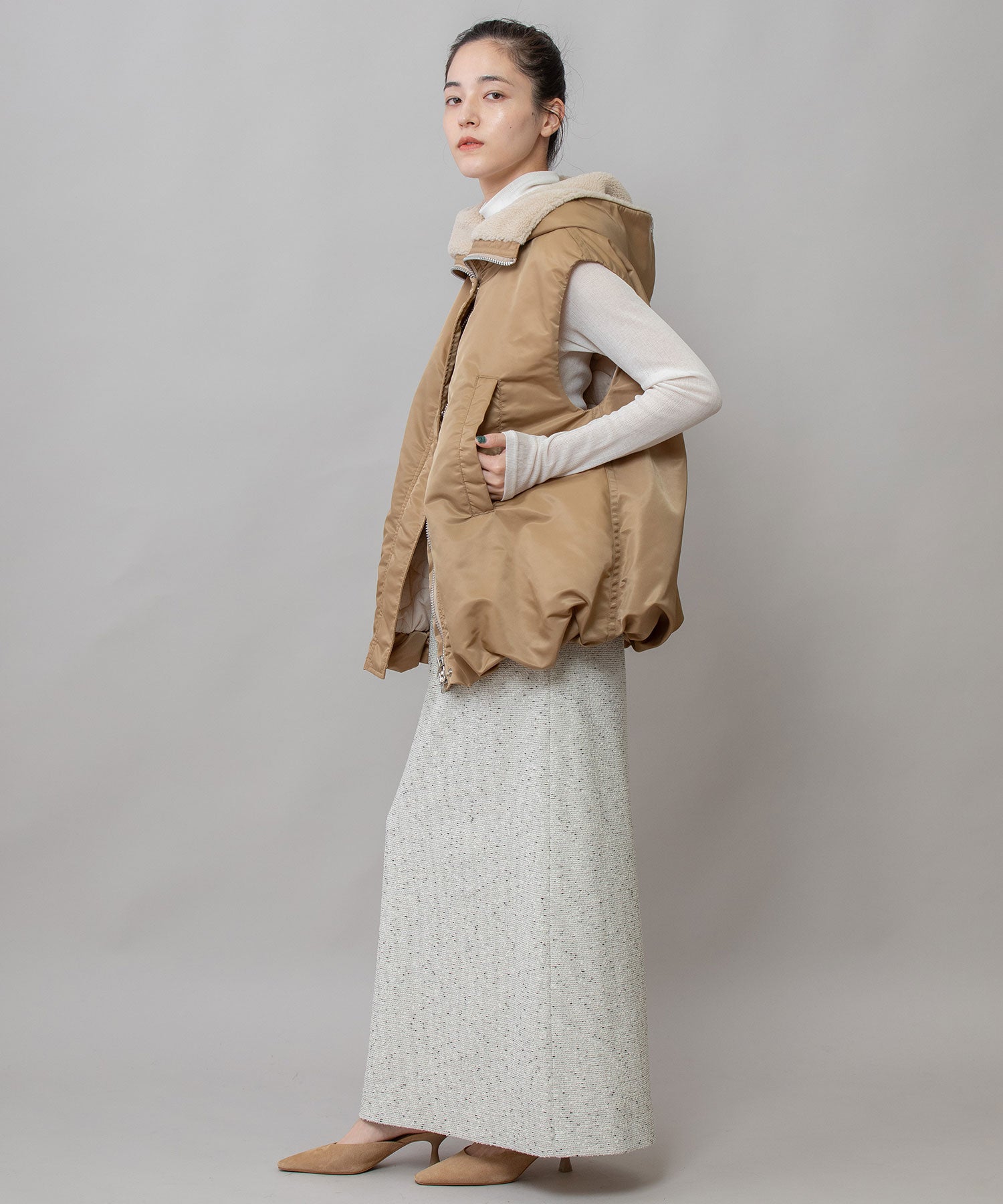 ナイロンツイル×シープボアバルーンフライトベスト – Munich web shop