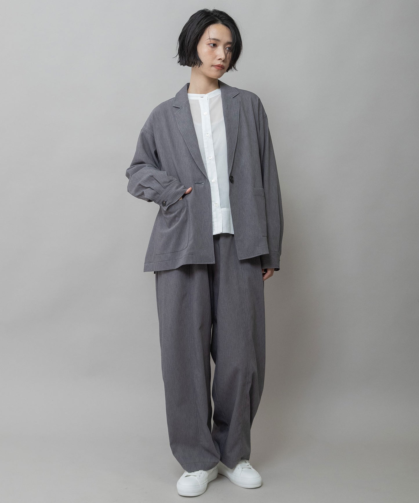 【UVカット】【防シワ】【ウォッシャブル】ストレッチサップジャケット