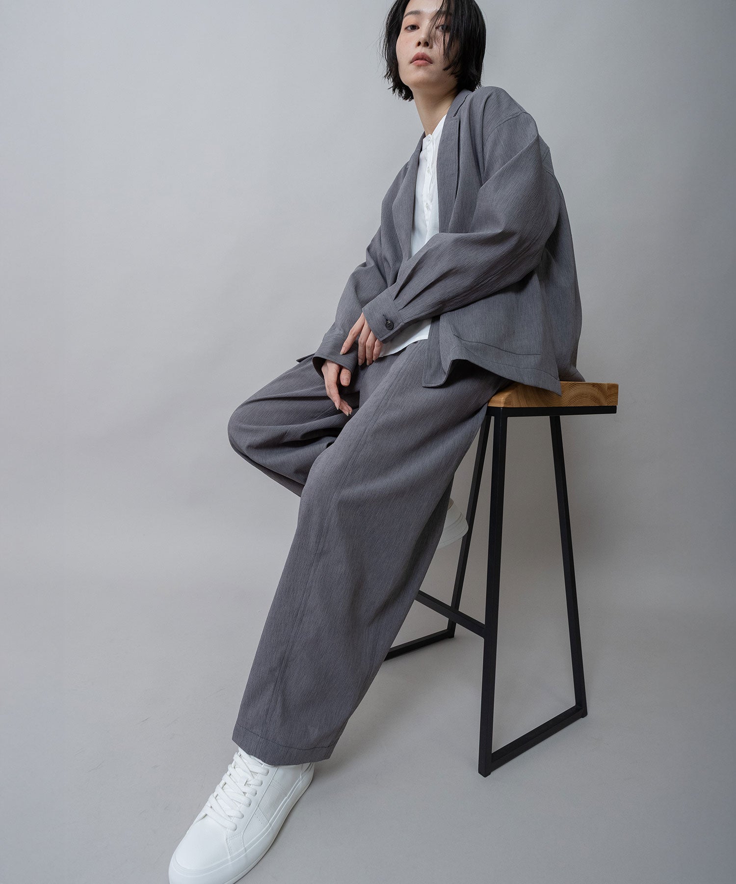 UVカット】【防シワ】【ウォッシャブル】ストレッチサップバレルパンツ
