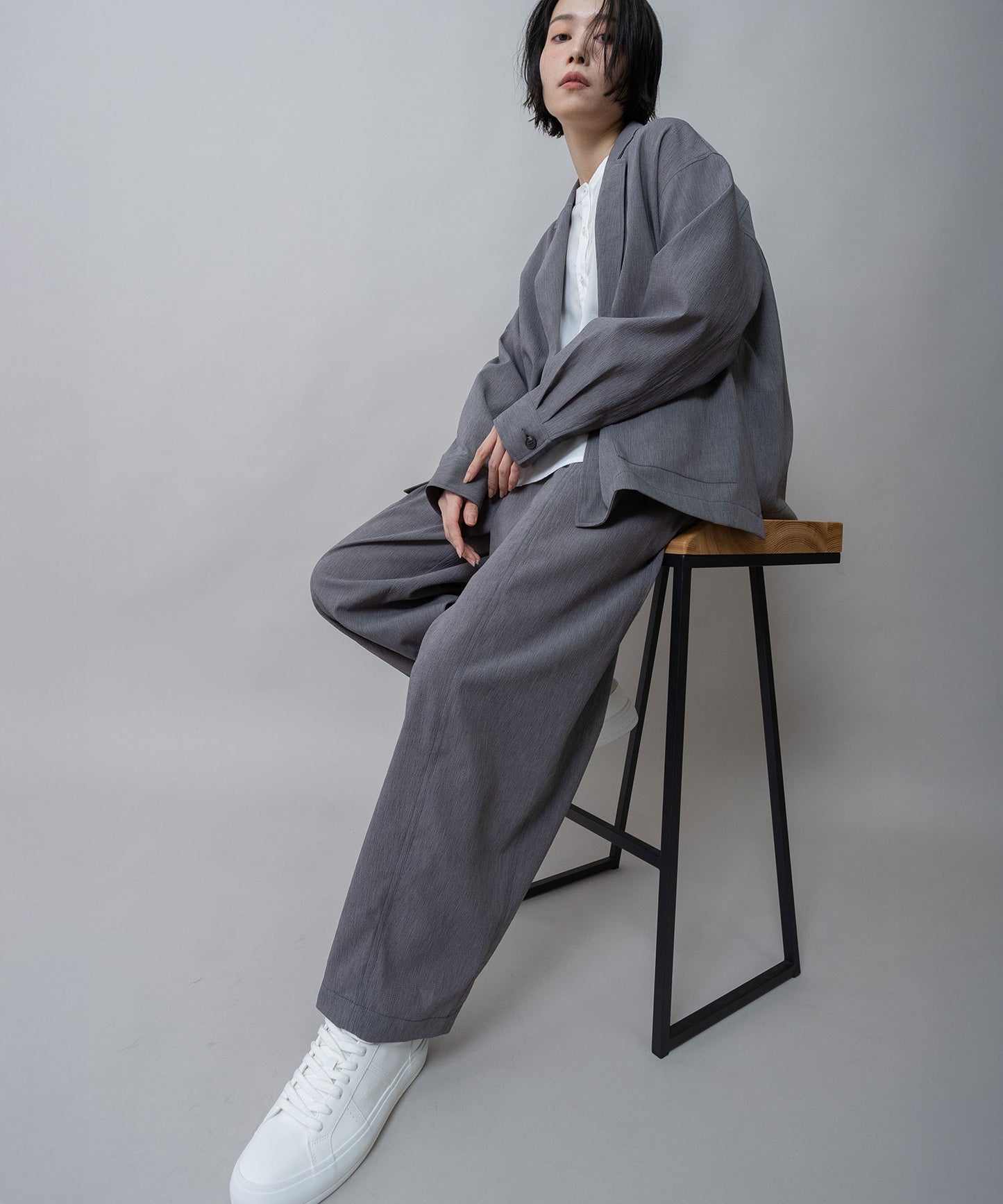 【UVカット】【防シワ】【ウォッシャブル】ストレッチサップバレルパンツ