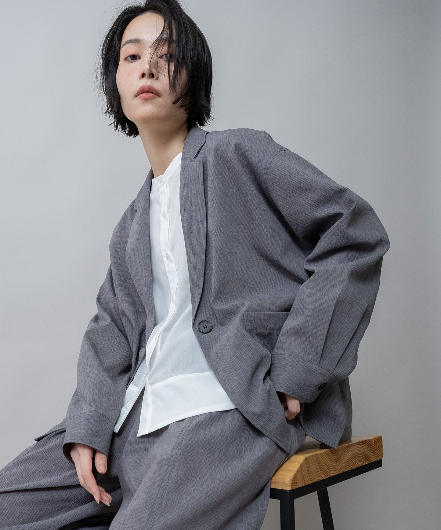 【UVカット】【防シワ】【ウォッシャブル】ストレッチサップジャケット