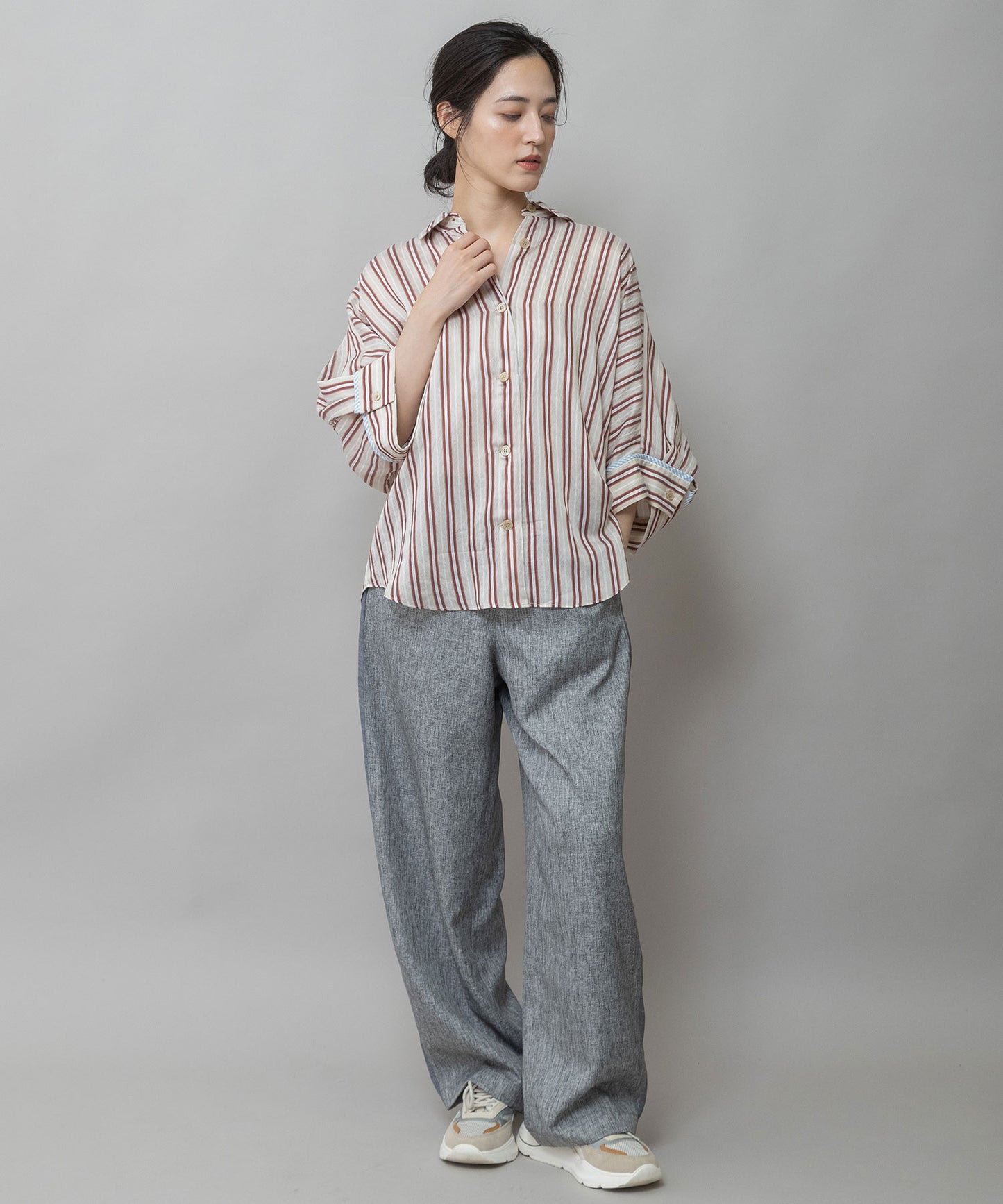 【Turkey】 ストライプハーフスリーブシャツ