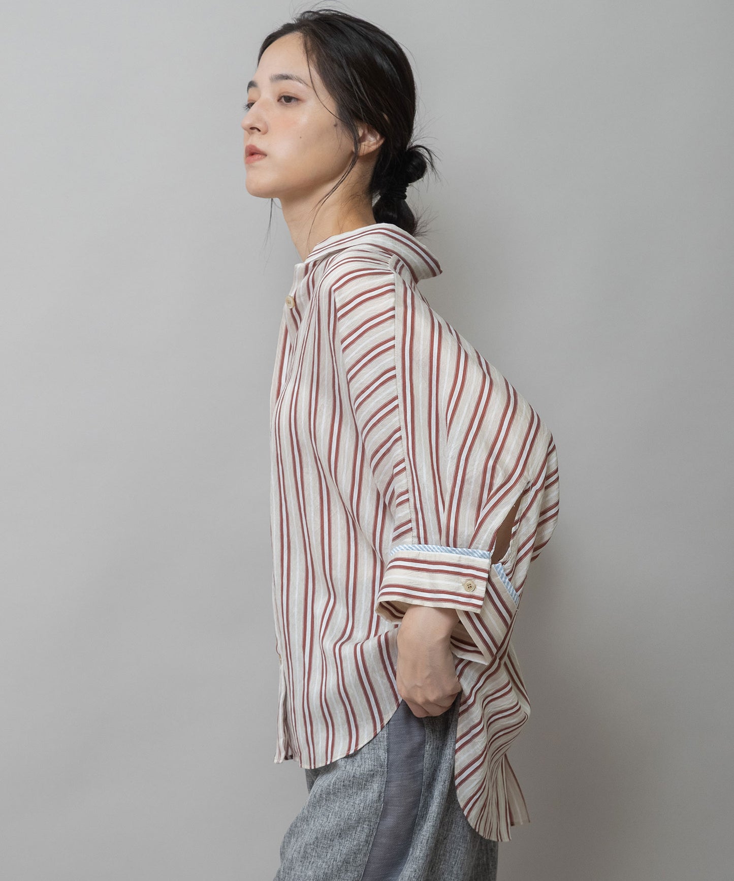 【Turkey】 ストライプハーフスリーブシャツ