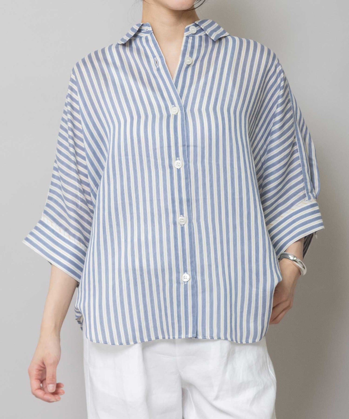 【Turkey】 ストライプハーフスリーブシャツ