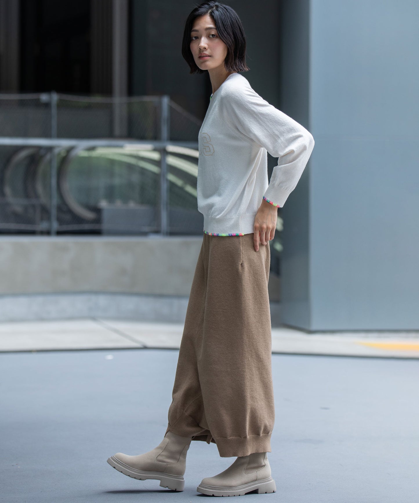 7GG天竺編みニットルーズパンツ